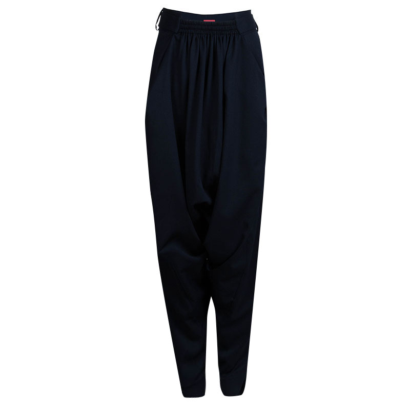 Vivienne Westwood Red Label Navy Blue Wool Relaxed Waist Harem Trousers M
