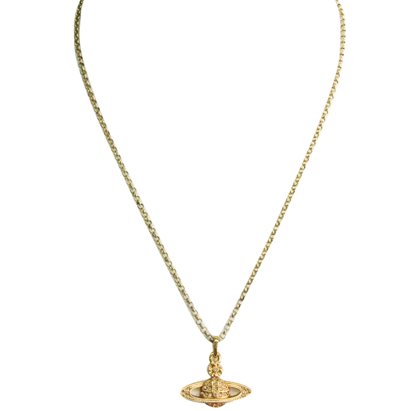 

Vivienne Westwood Orb Gold Tone And Rhinestone Pendant Necklace