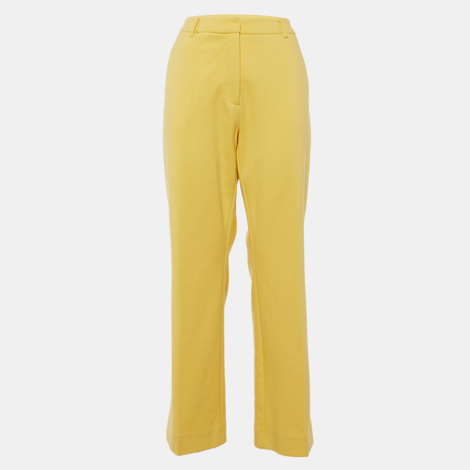 

Weekend Max Mara Yellow Cotton Basco Straight Fit Pants XL