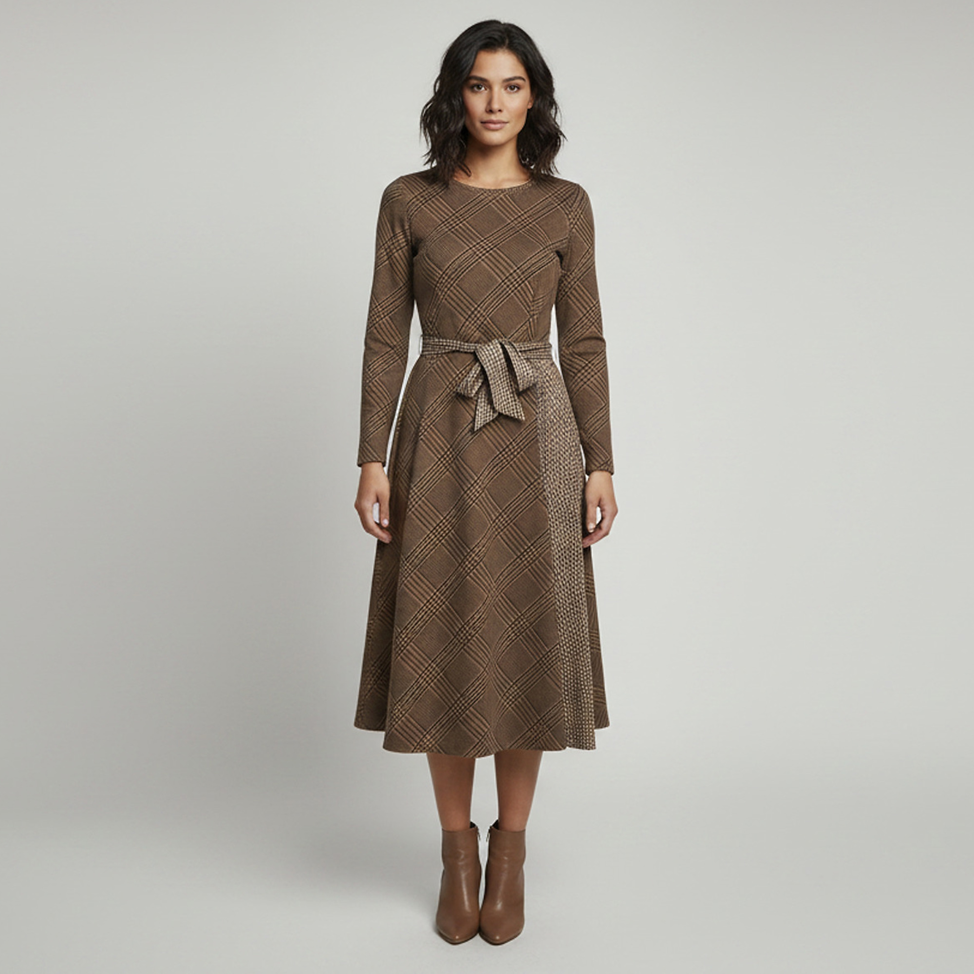 

Weekend Max Mara Multicolour Mixed Plaid Jersey Pietra Midi Dress XS, Multicolor