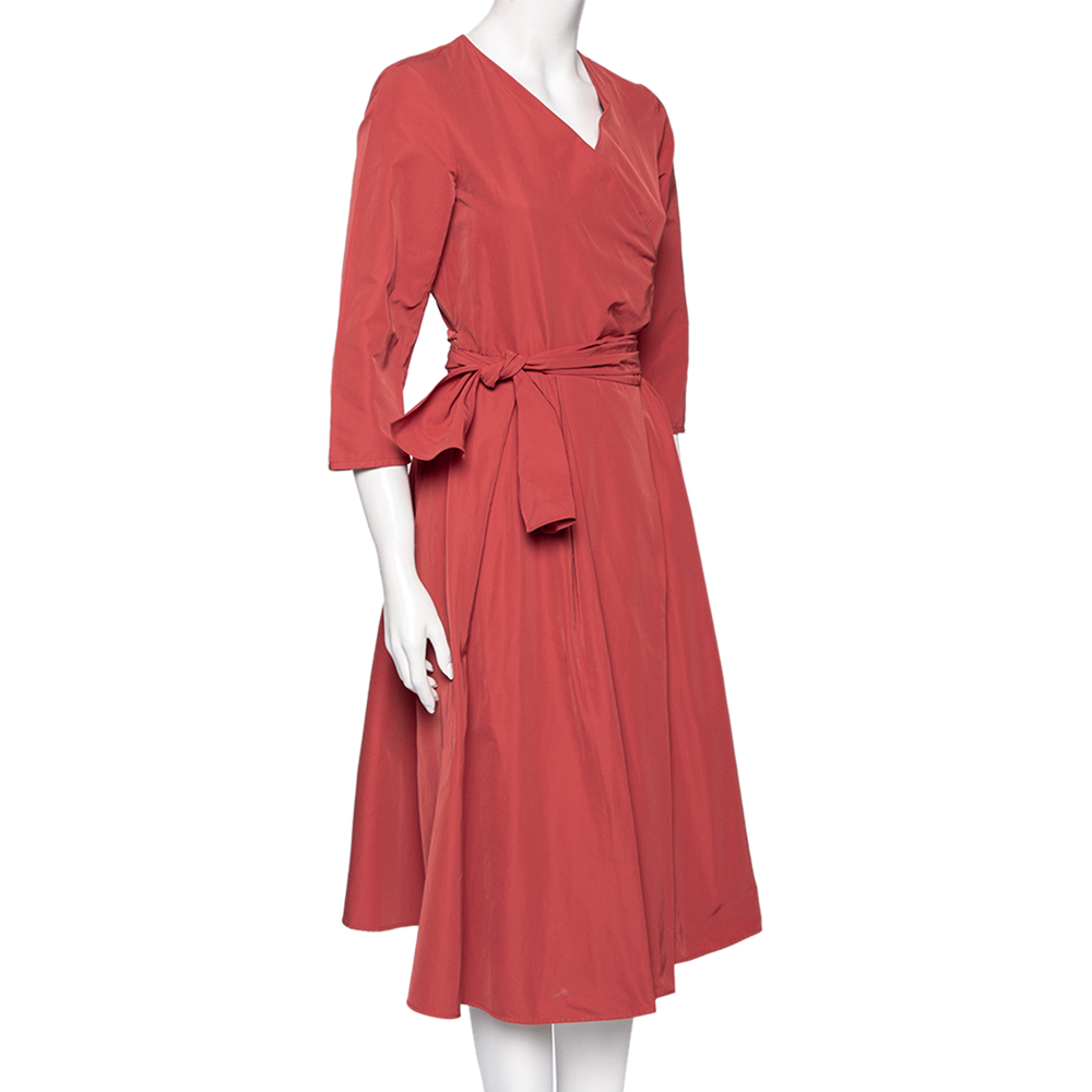 

Weekend Max Mara Dusky Coral Gabardine Manioca Wrap Dress, Pink