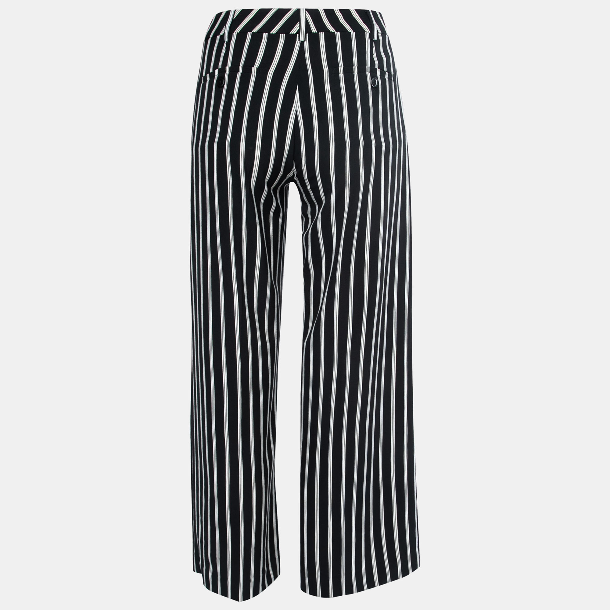 

Weekend Max Mara Black Striped Crepe Wide-Leg Trousers