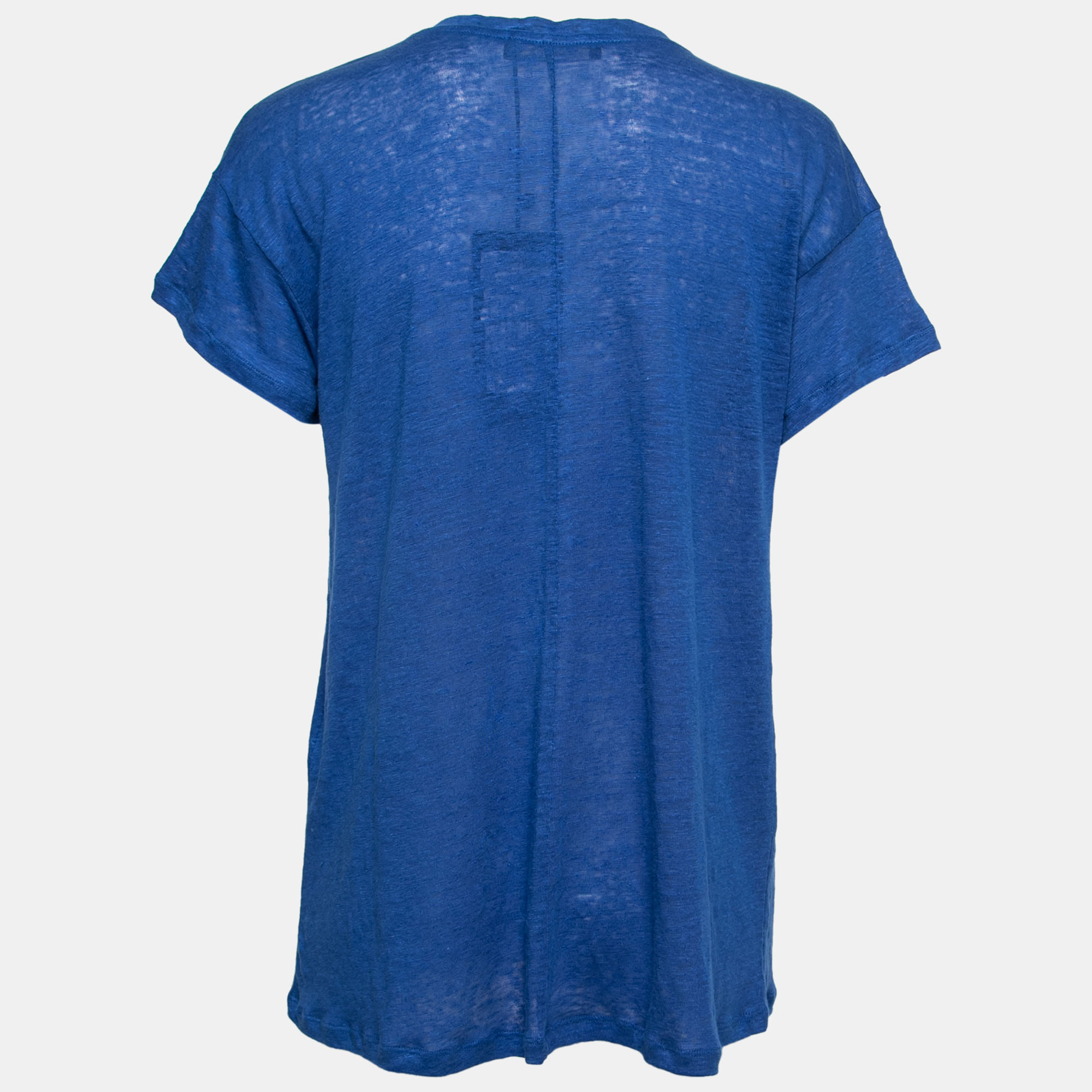 

Weekend Max Mara Blue Linen V-Neck Zante V-Neck T-Shirt