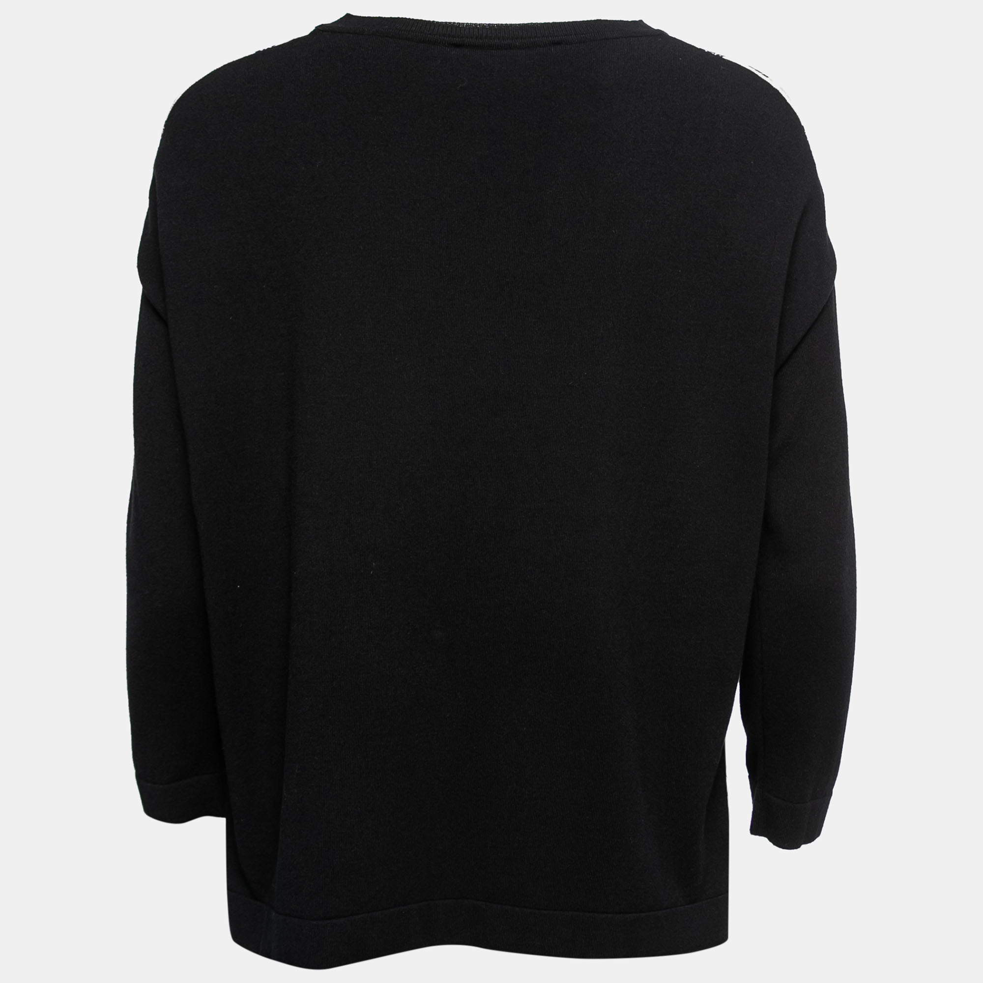 

Weekend Max Mara Black Printed Silk & Knit Sweater Top