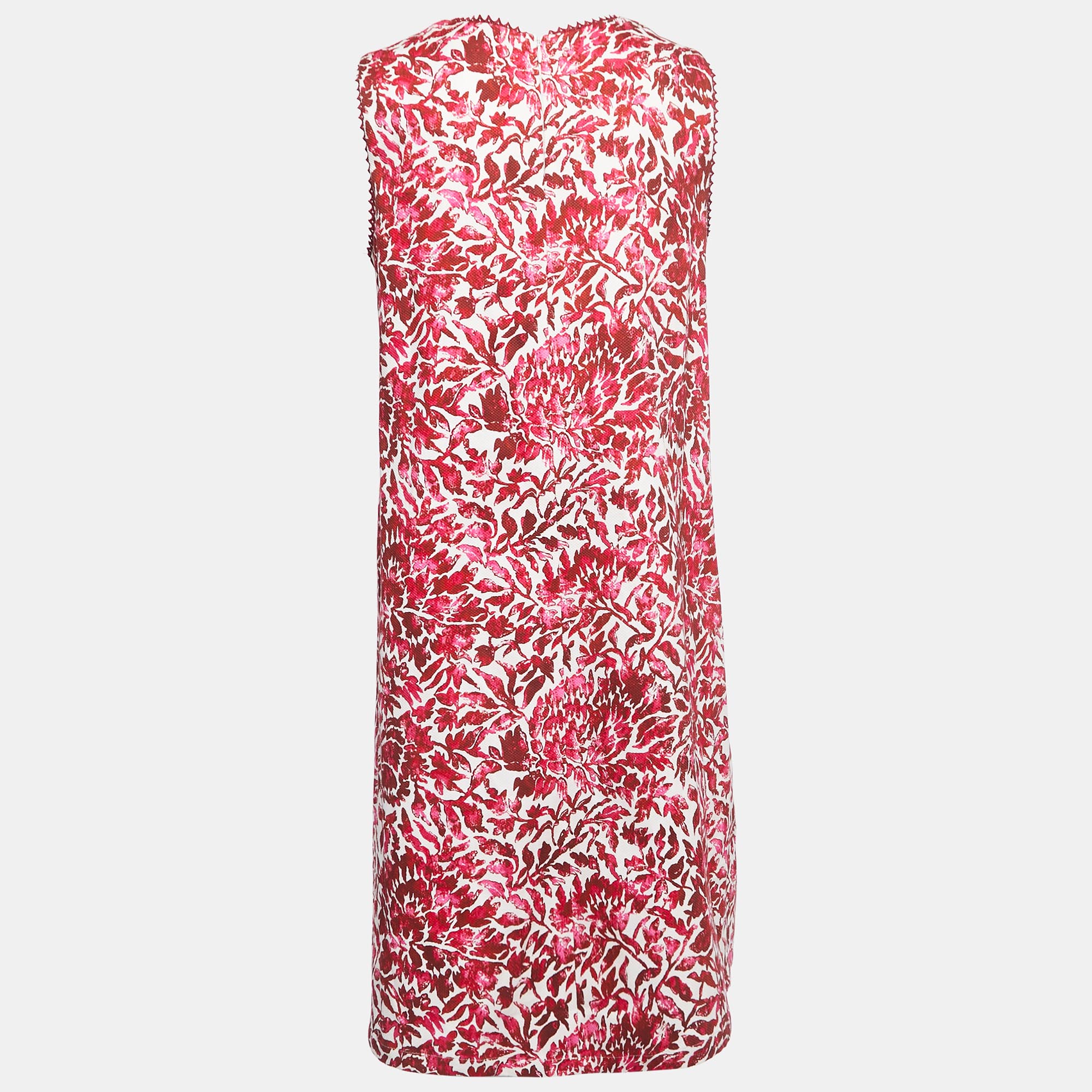 

Weekend Max Mara Red Floral Printed Cotton Sleeveless Midi Dress