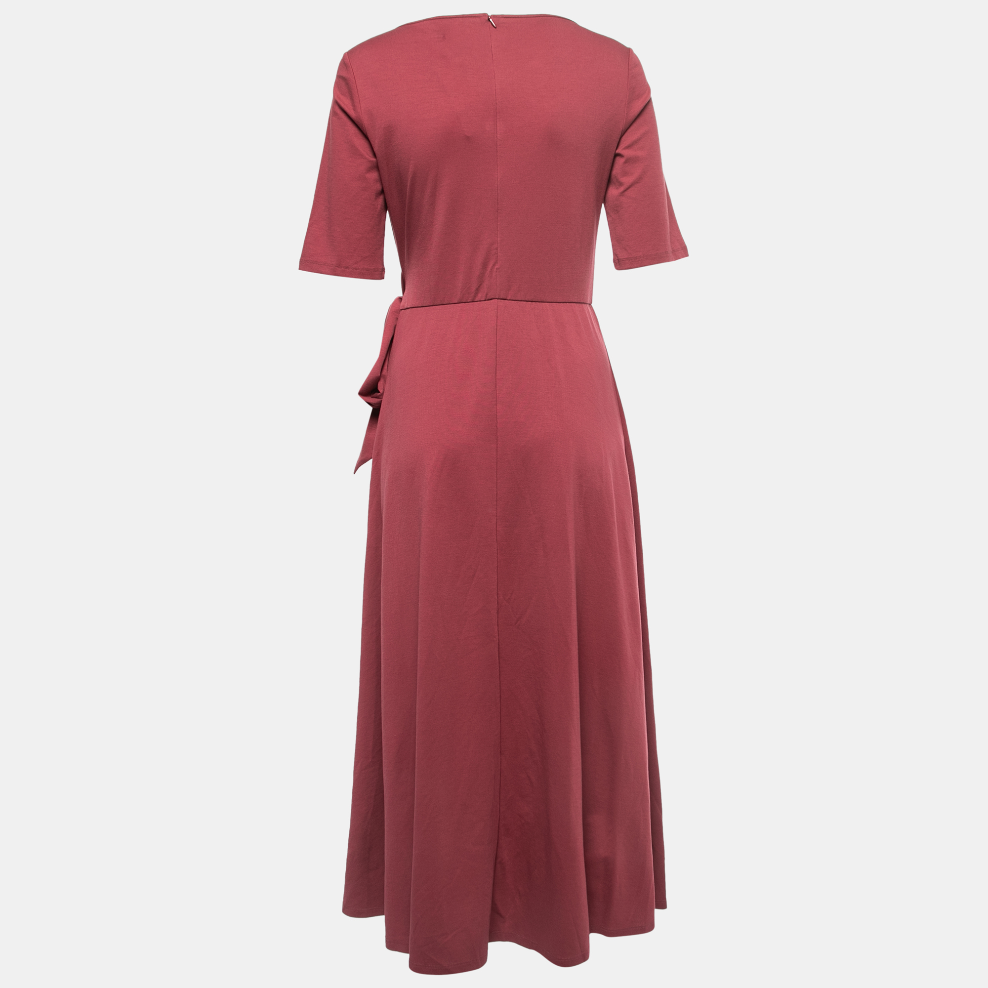 

Weekend Max Mara Pink Jersey Tie Detail Geranio Midi Dress