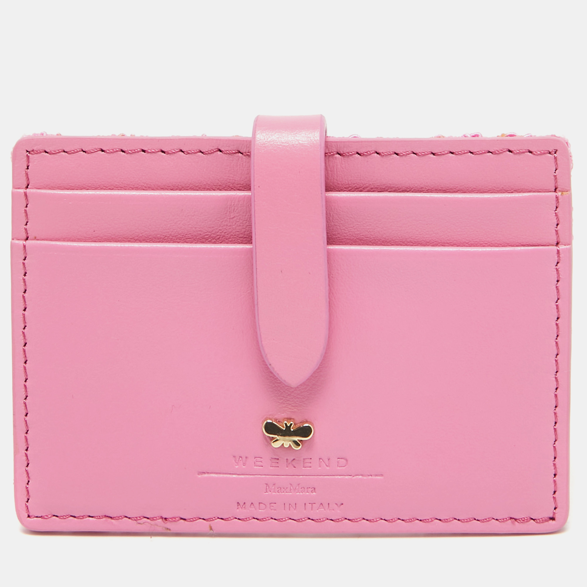 

Weekend Max Mara Pink Lace and Leather Card Holder