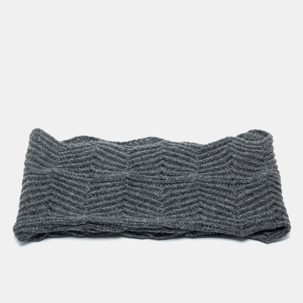 

Weekend Max Mara Grey Wool Knitted Neck Warmer Scarf