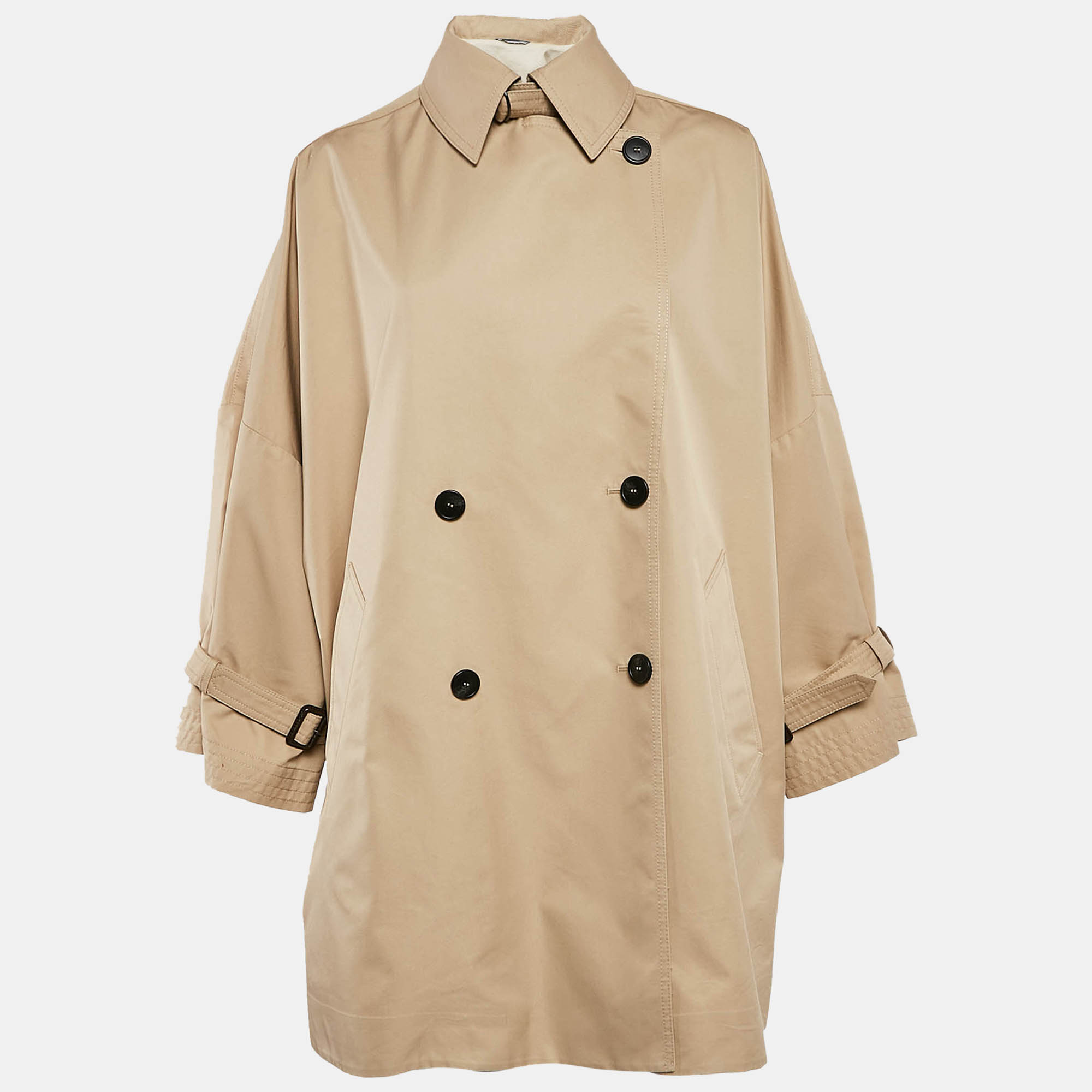 

Weekend Max Mara Beige Gabardine Oversized Coat M