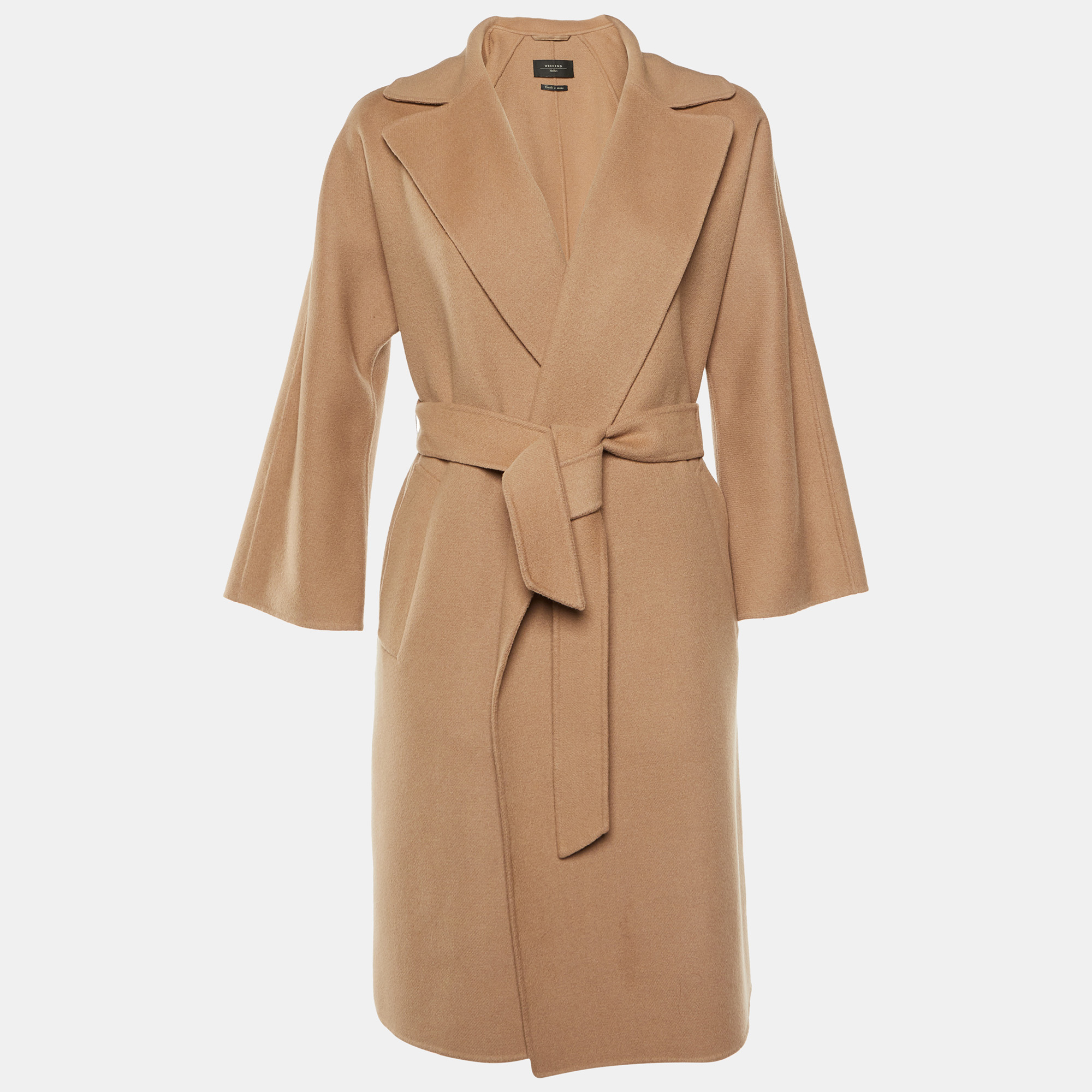 

Weekend Max Mara Brown Wool Belted Coat M