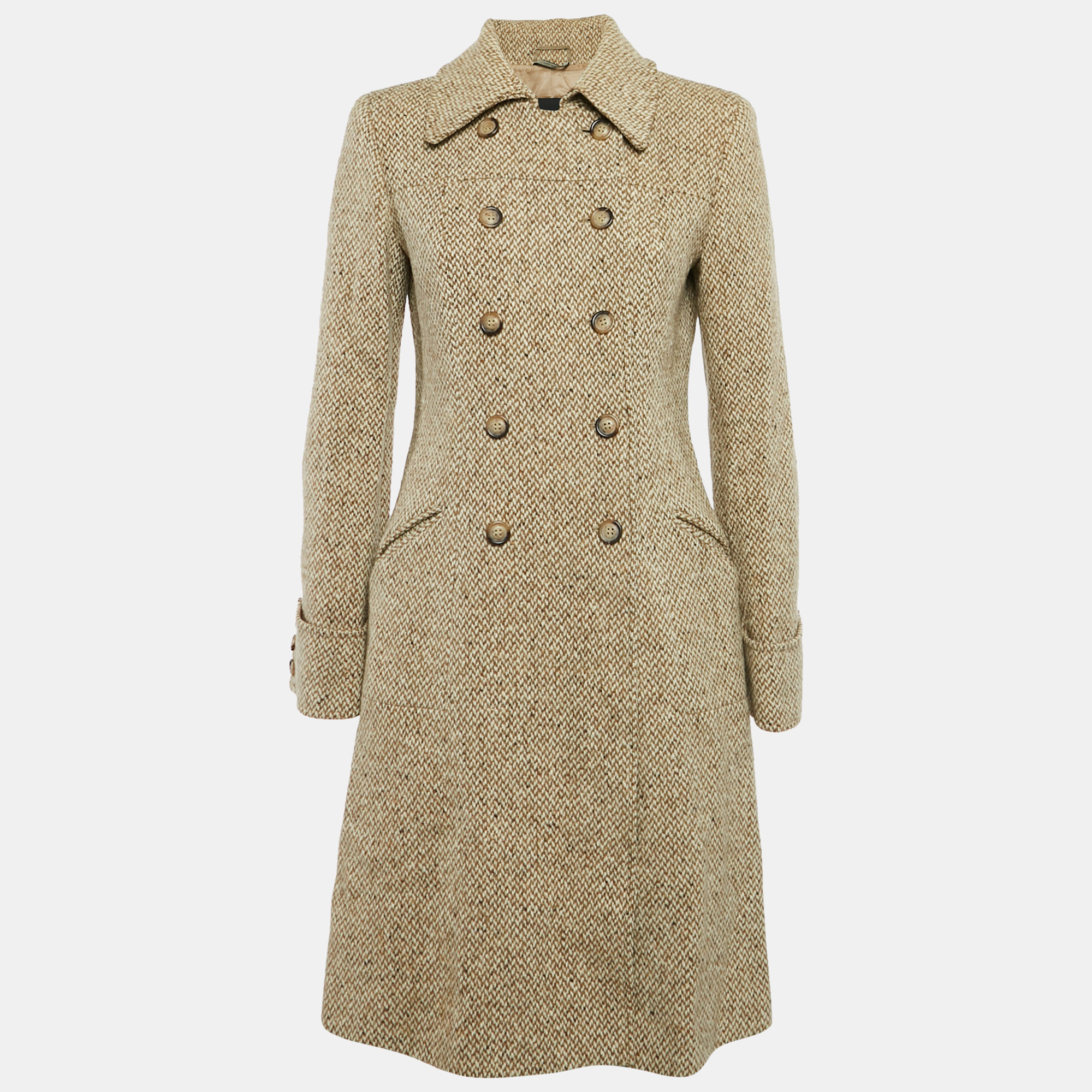 

Weekend Max Mara Beige Wool Double Breasted Long Coat S