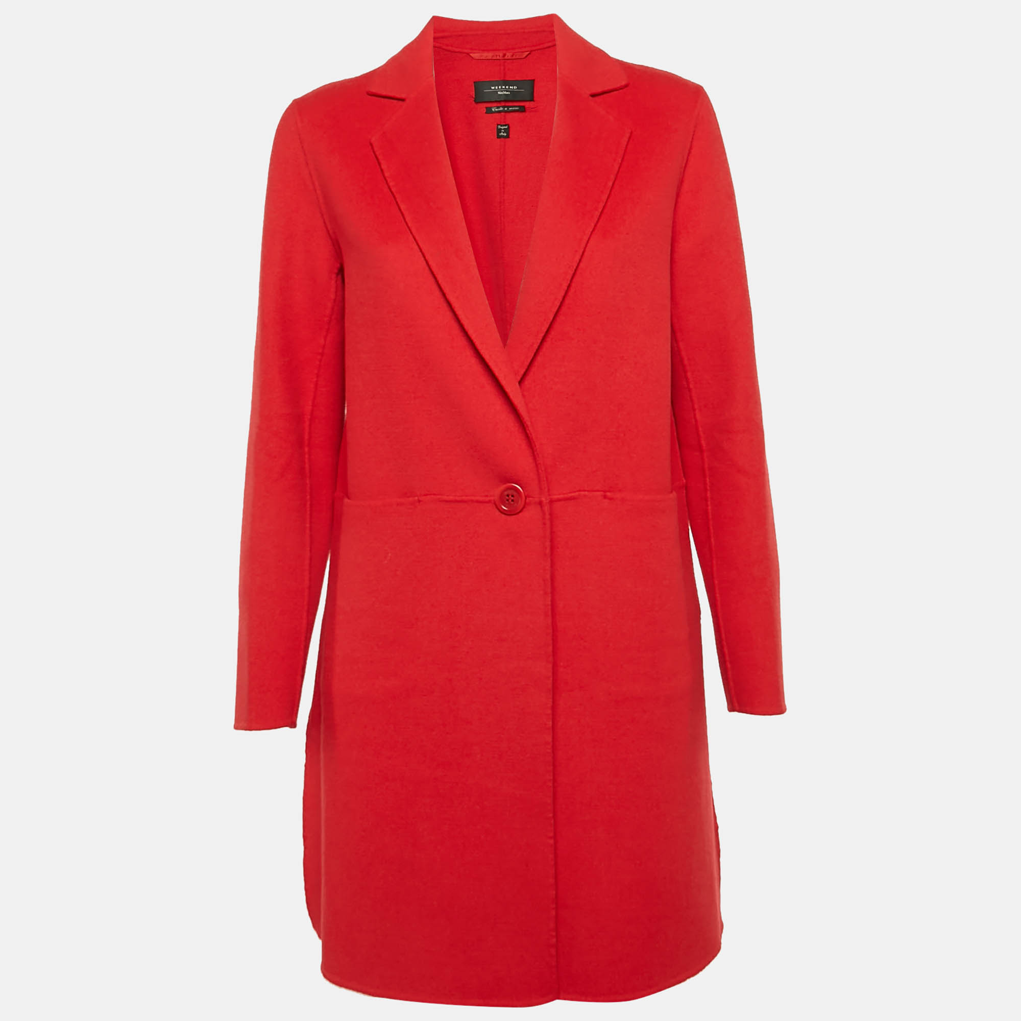 

Weekend Max Mara Red Felt Mid-Length Coat L