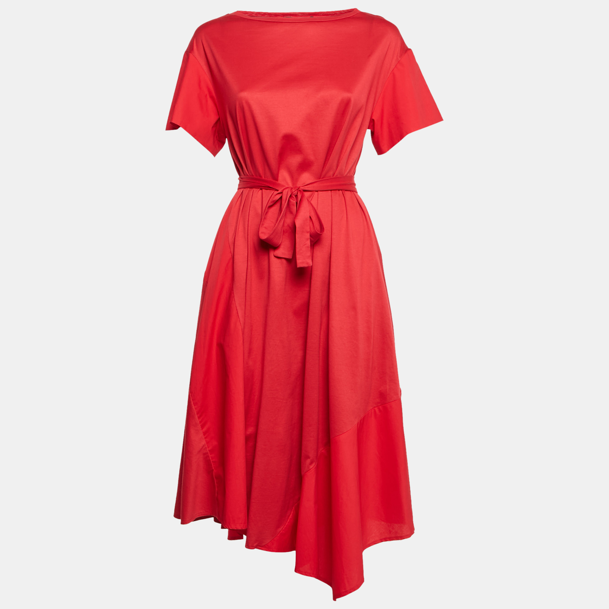 

Weekend Max Mara Red Jersey Belted Short Dress S