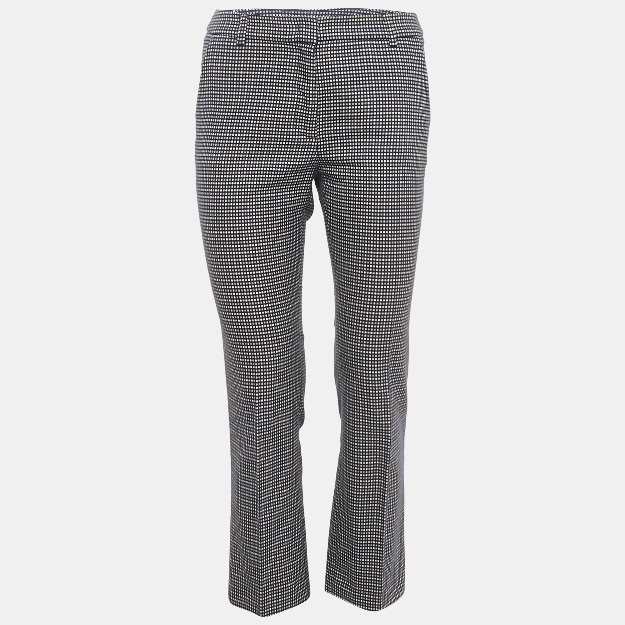 

Weekend Max Mara Navy Blue Patterned Cotton Trousers S