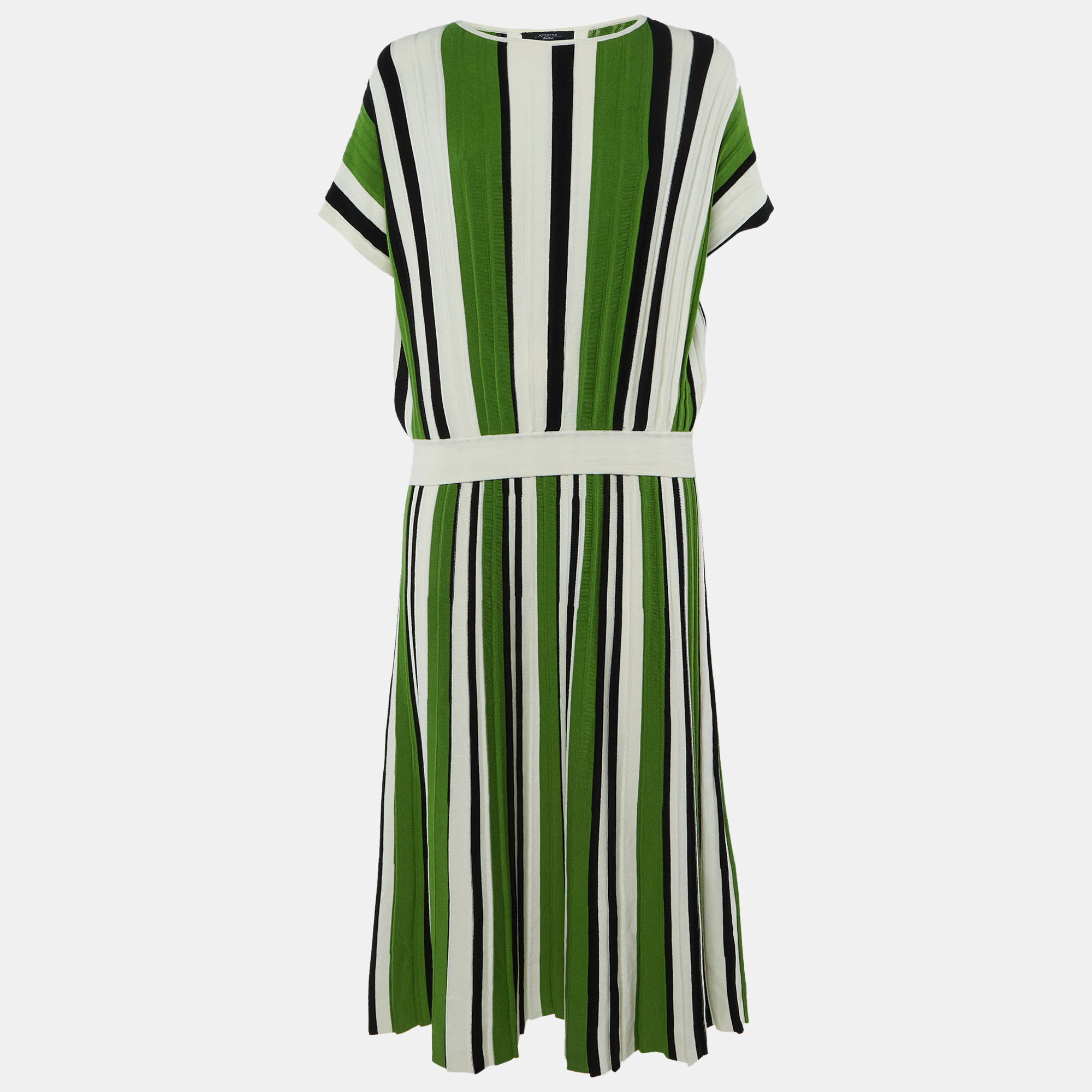 

Weekend Max Mara Green Striped Knit Spiga/Editta Top & Skirt Set S
