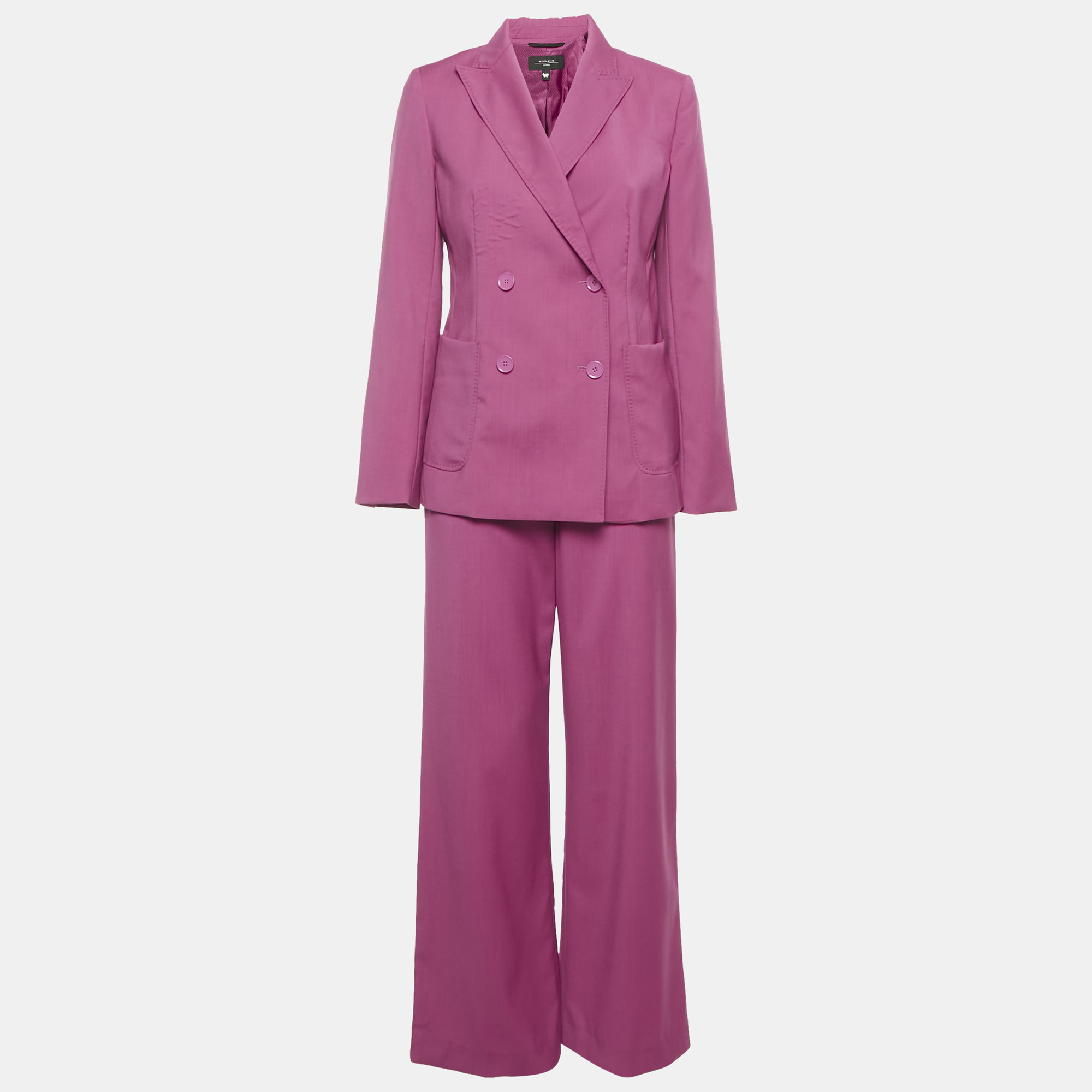 

Weekend Max Mara Pink Wool Double Breasted Suit S, Orange