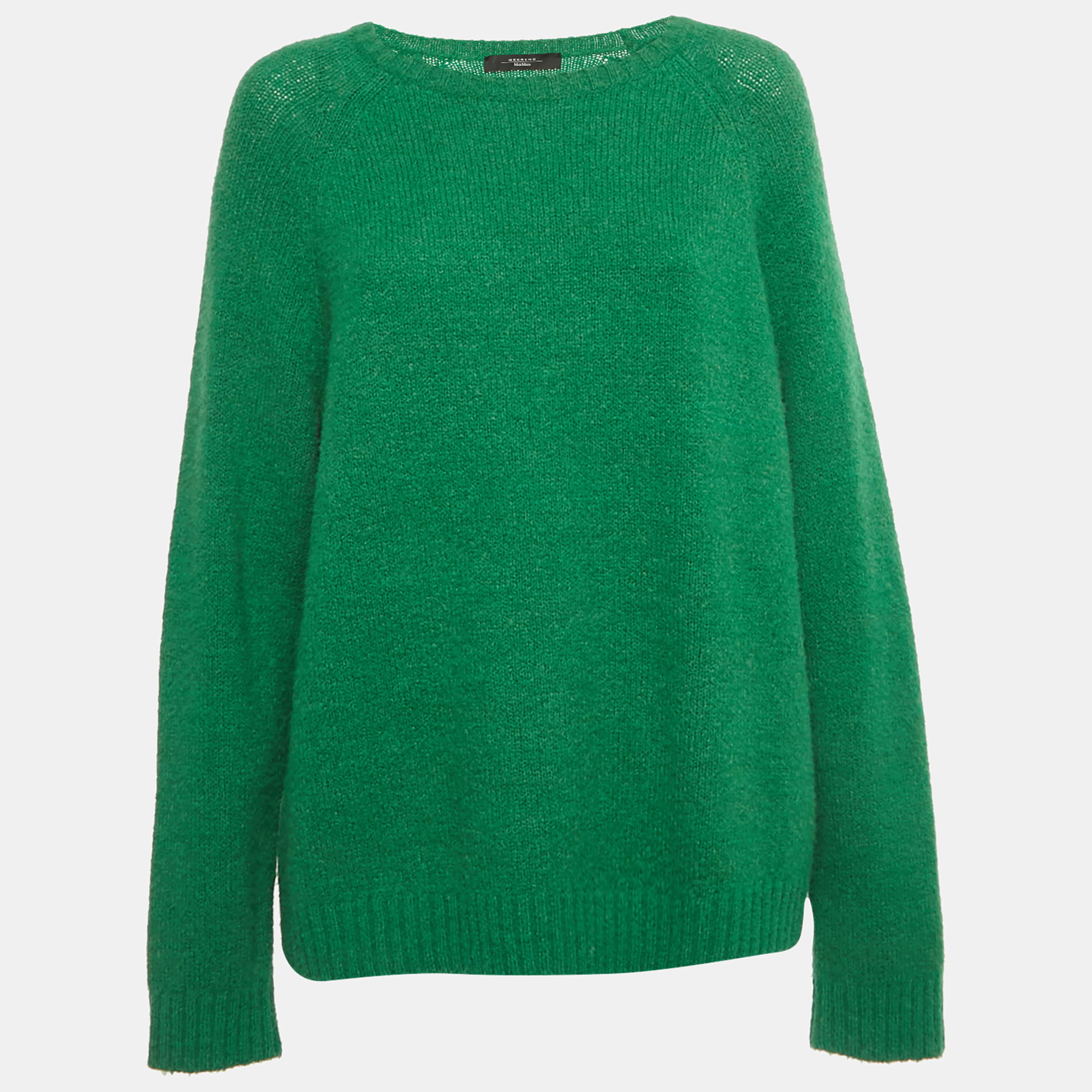 Pre-owned Weekend Max Mara Green Rib Knit Sweater L