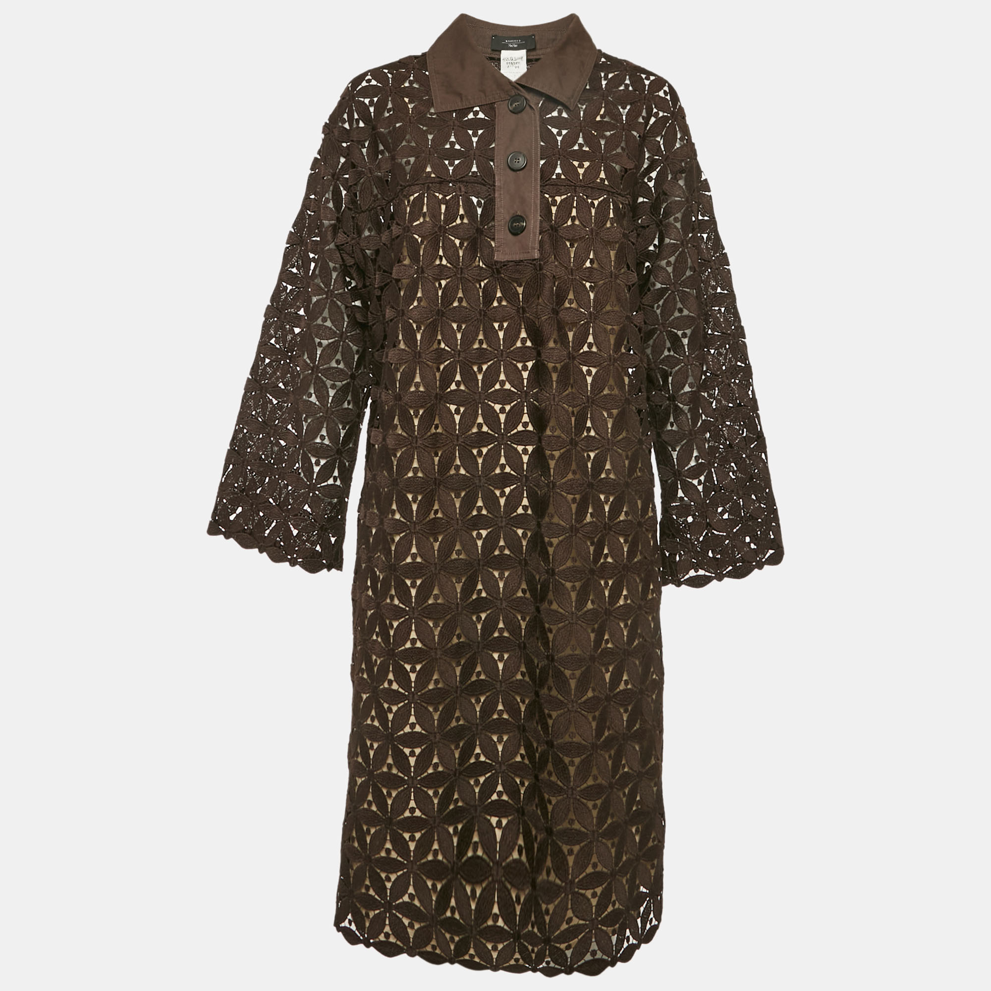 

Weekend Max Mara Brown Lace Short Dress L