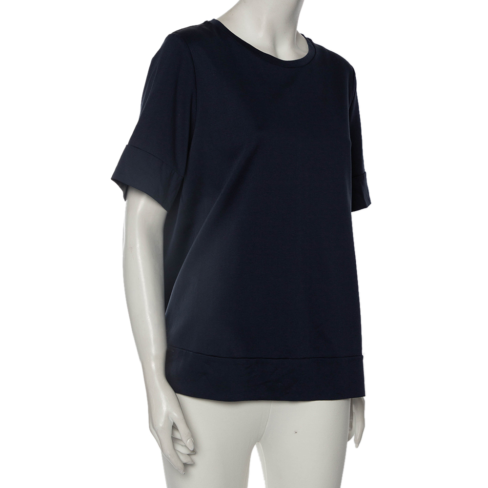 

Weekend Max Mara Navy Blue Cotton Round Neck T-Shirt