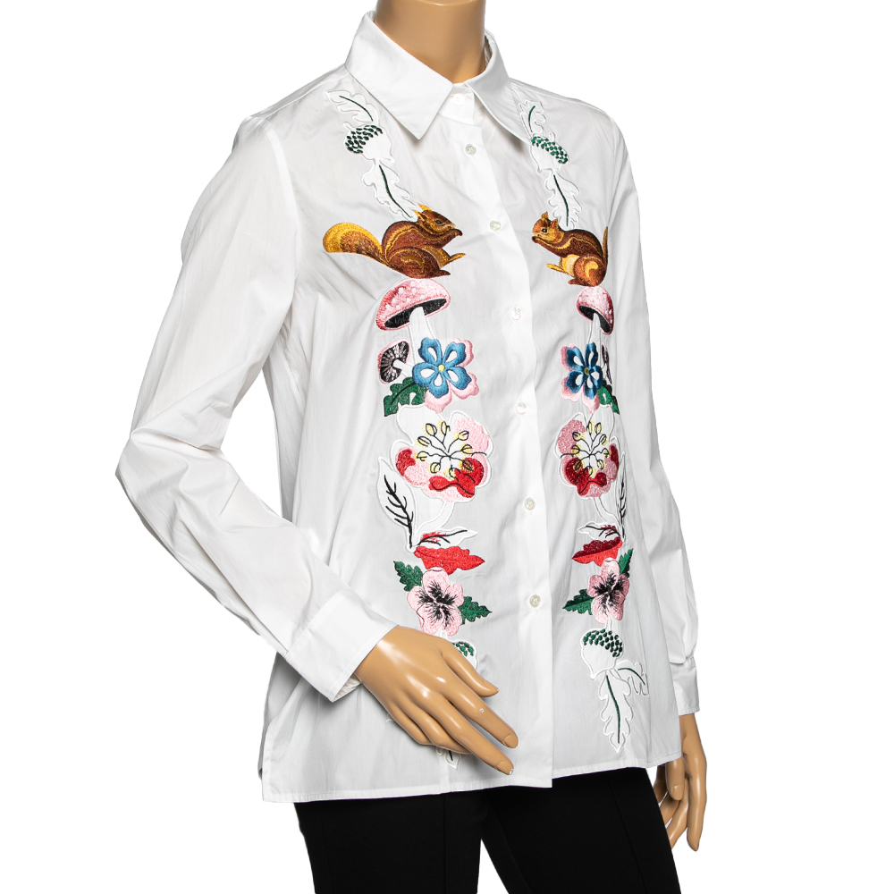 

Weekend Max Mara White Cotton Embroidered Shirt