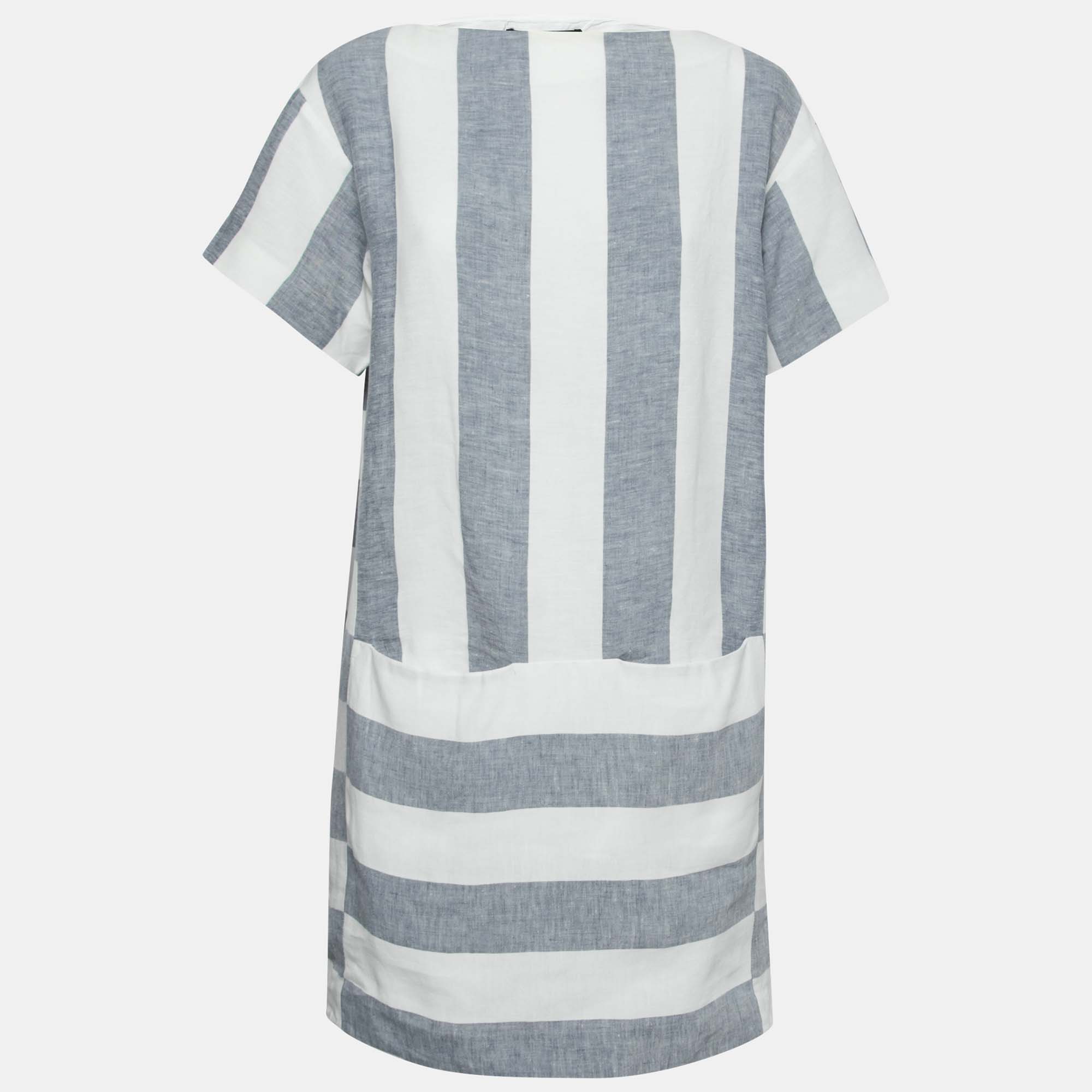 

Weekend Max Mara Blue & White Striped Linen Dress