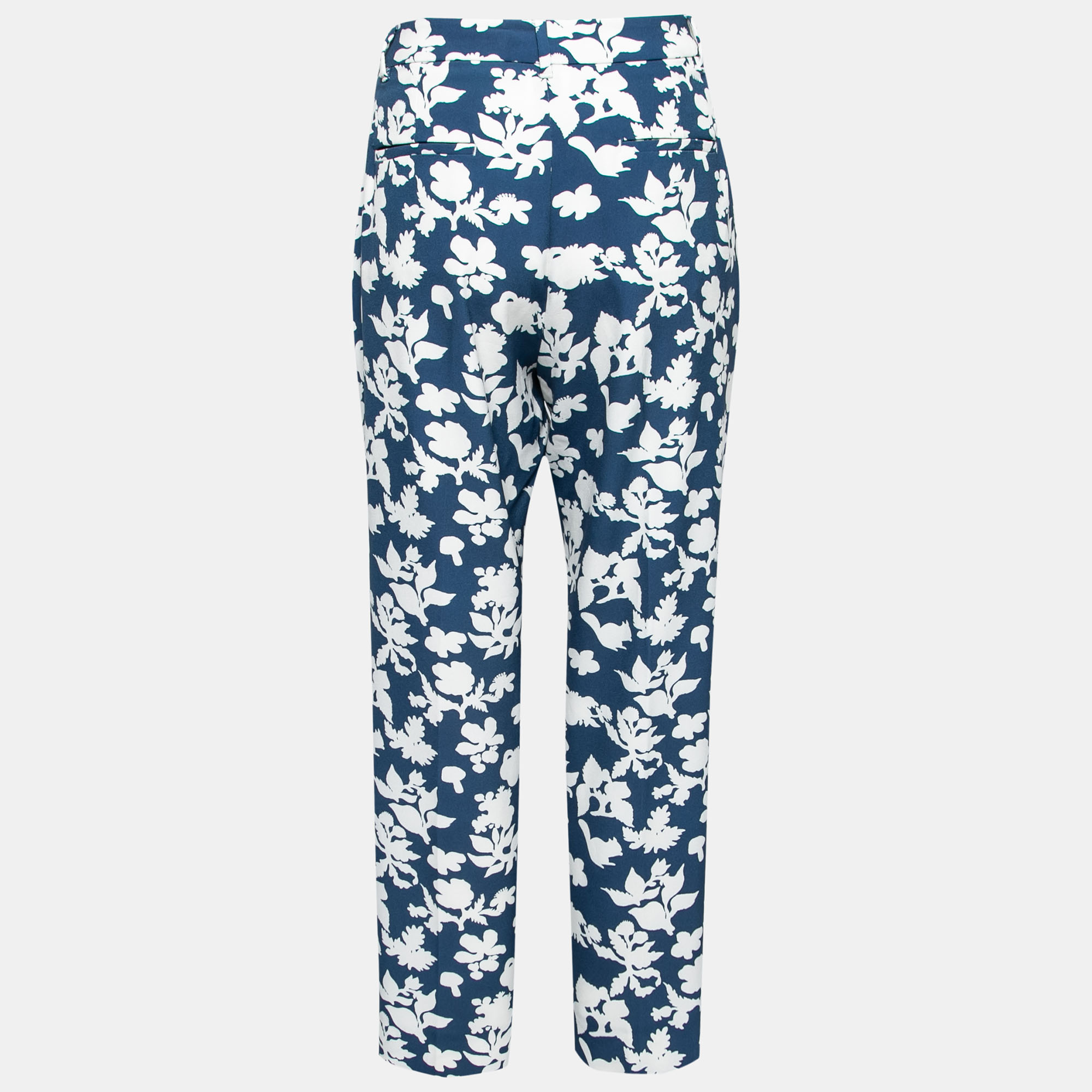 

Weekend Max Mara Blue Printed Crepe Tailored Trousers