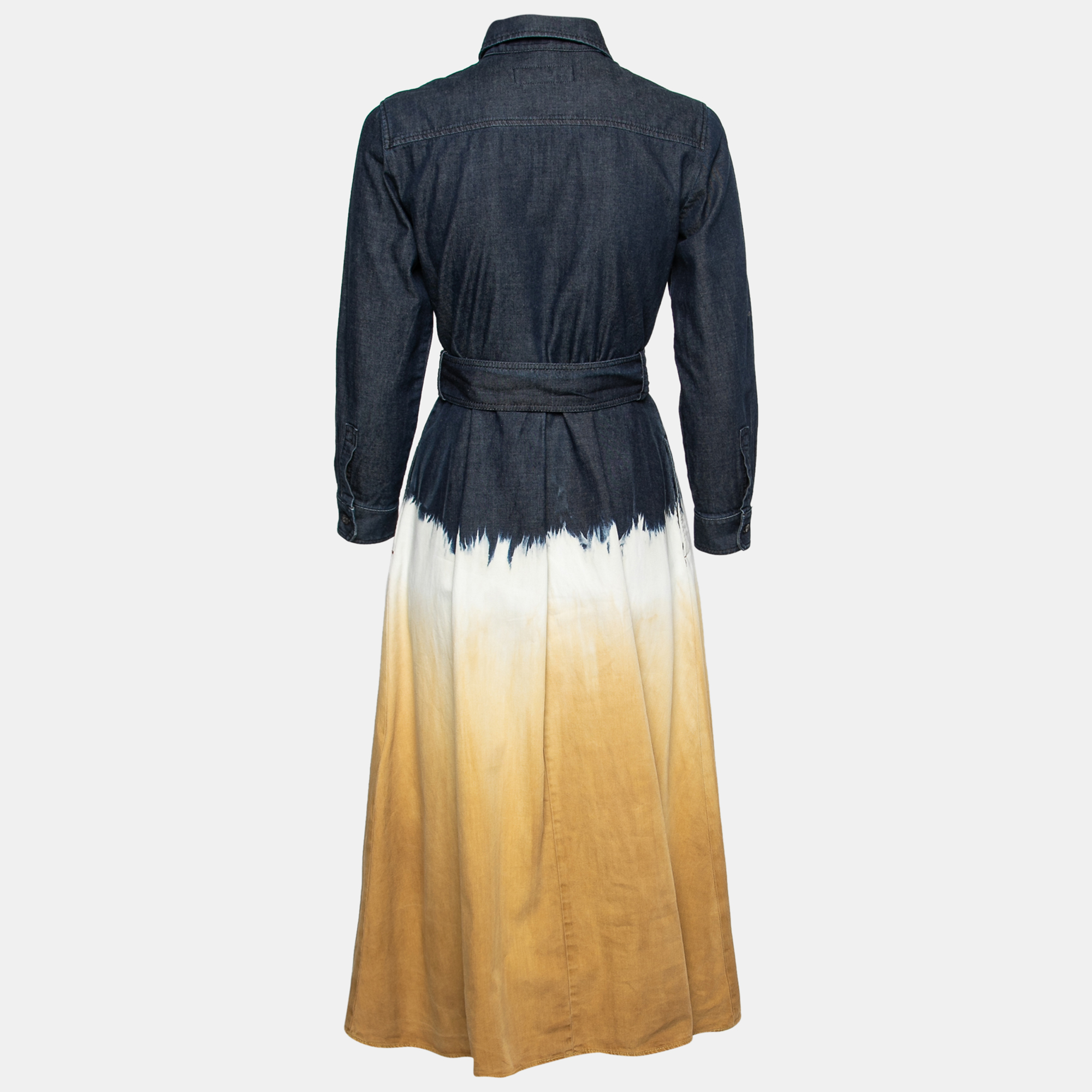 

Weekend Max Mara Blue Dip-Dyed Denim Belted Dress