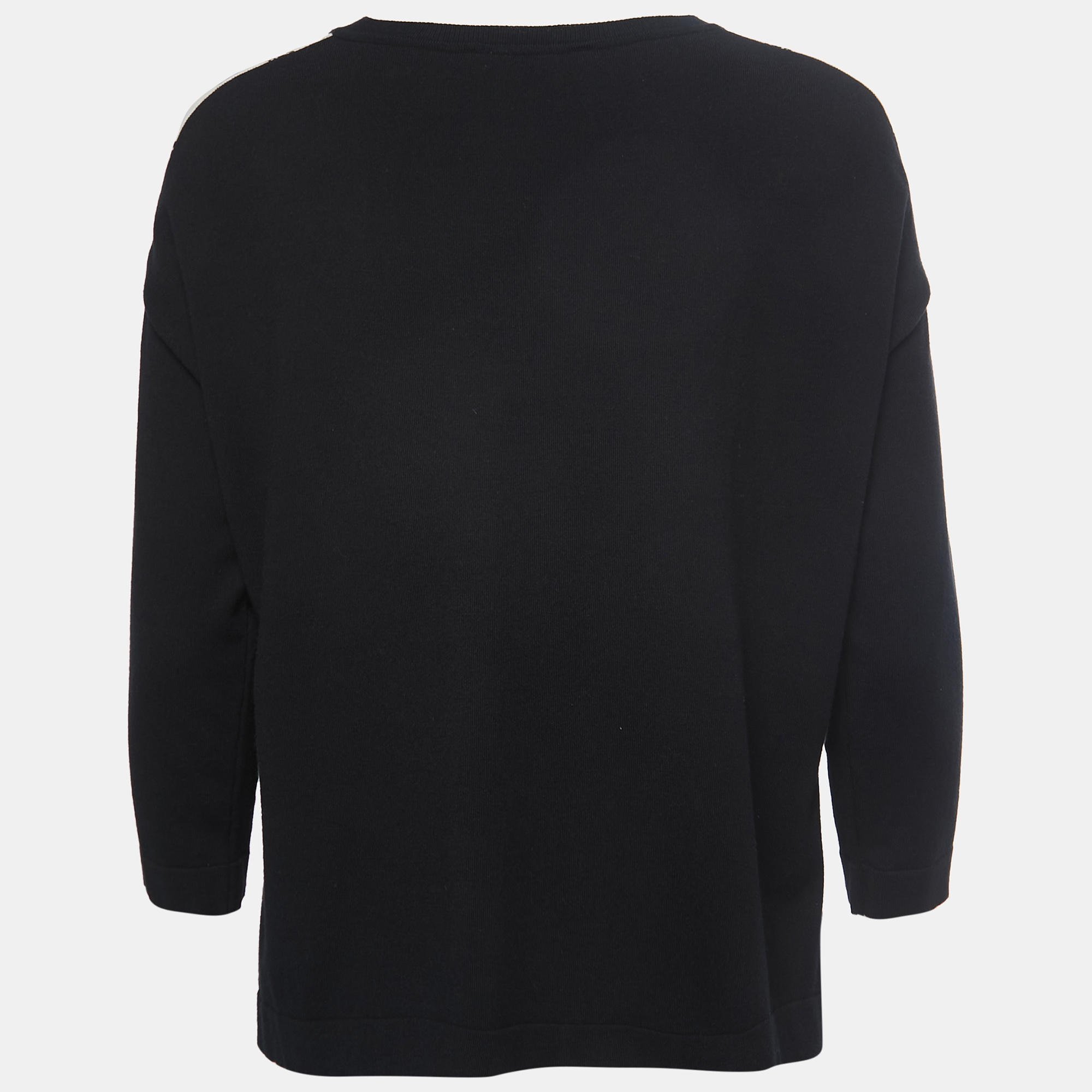 

Weekend Max Mara Black Printed Knit & Silk Sweater Top