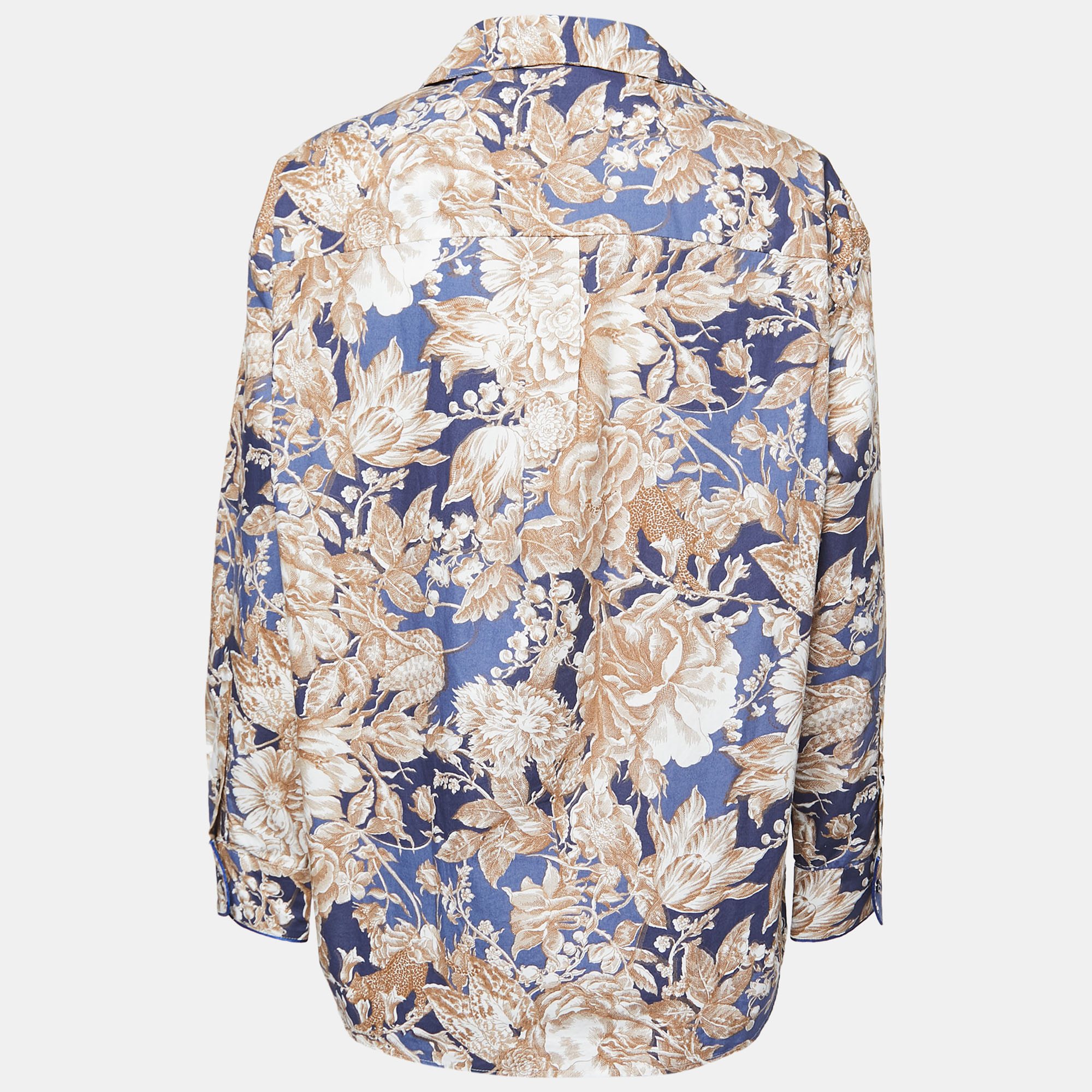 

Weekend Max Mara Blue Floral Printed Cotton Shirt