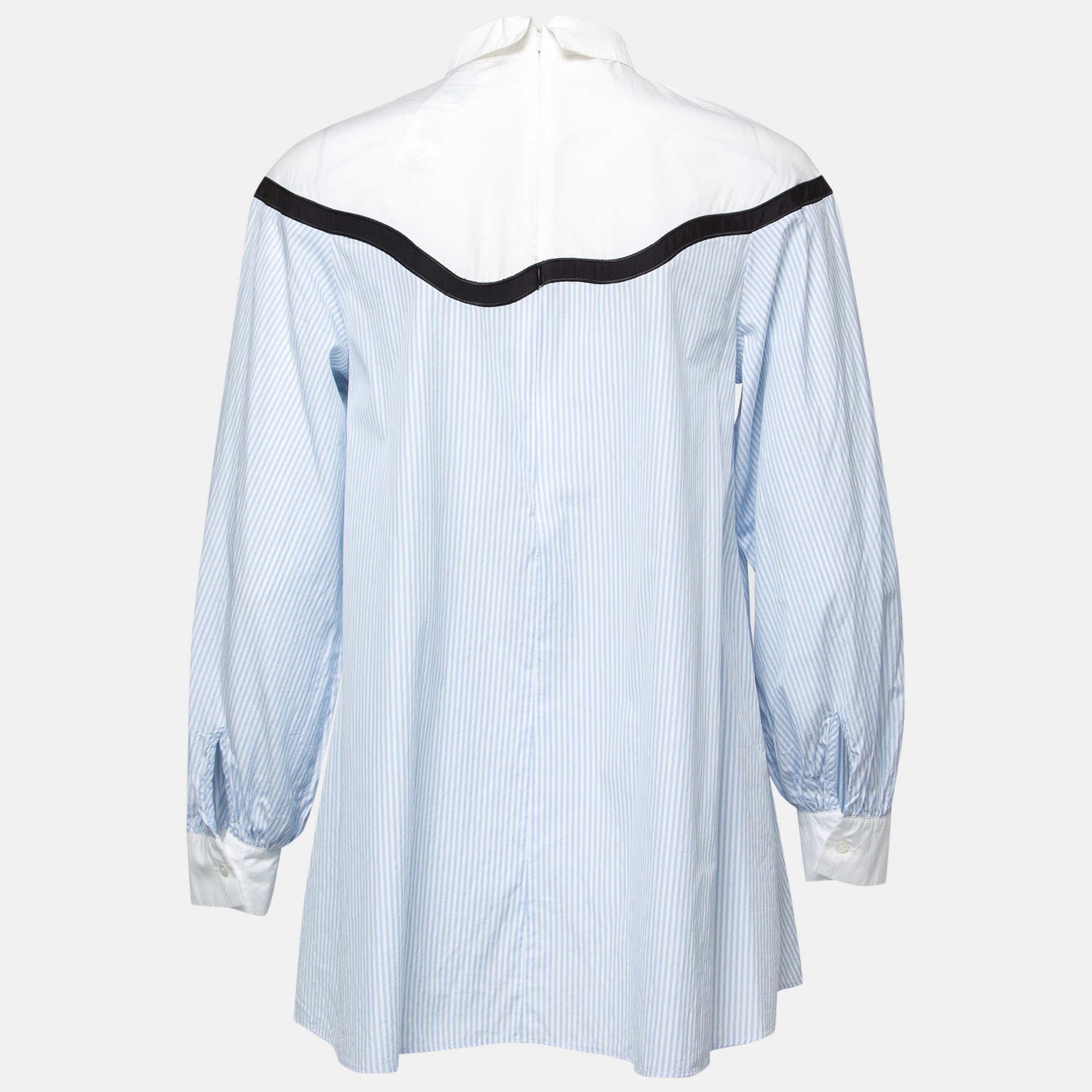 

Weekend Max Mara Blue Striped Cotton Bow Detail Blouse