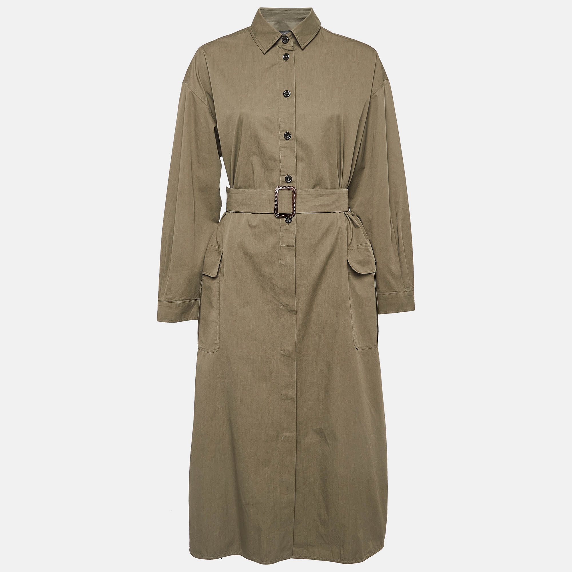 Cotton Belted Long Coat