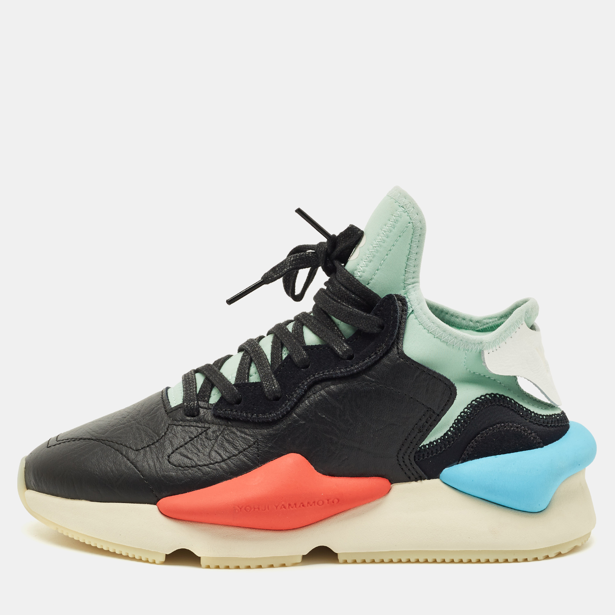 Pre-owned Y-3 Adidas Multicolor Leather And Fabric Kaiwa Sneakers Size 39 1/3