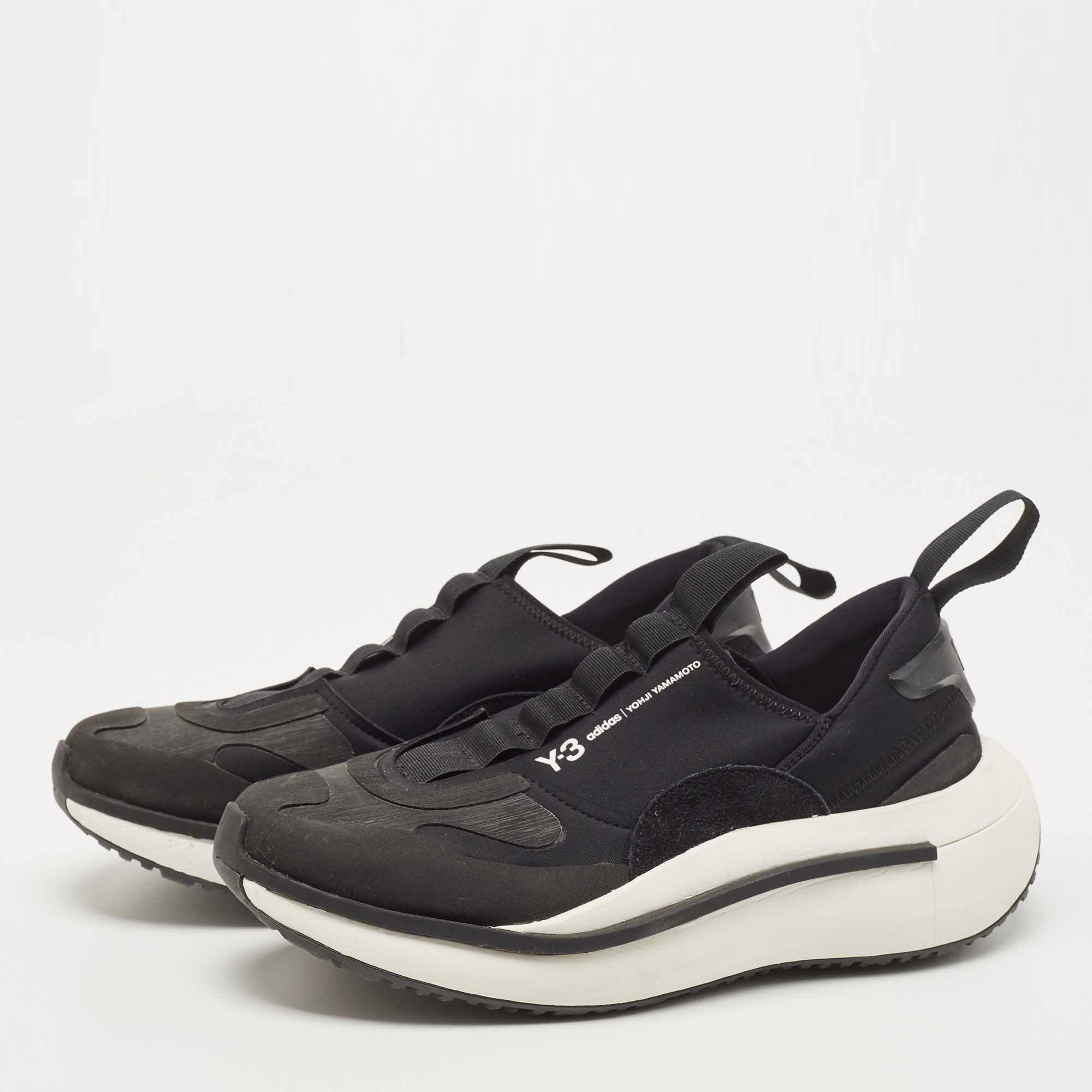 

Y-3 Black Fabric and Rubber Qisan Cozy Sneakers Size