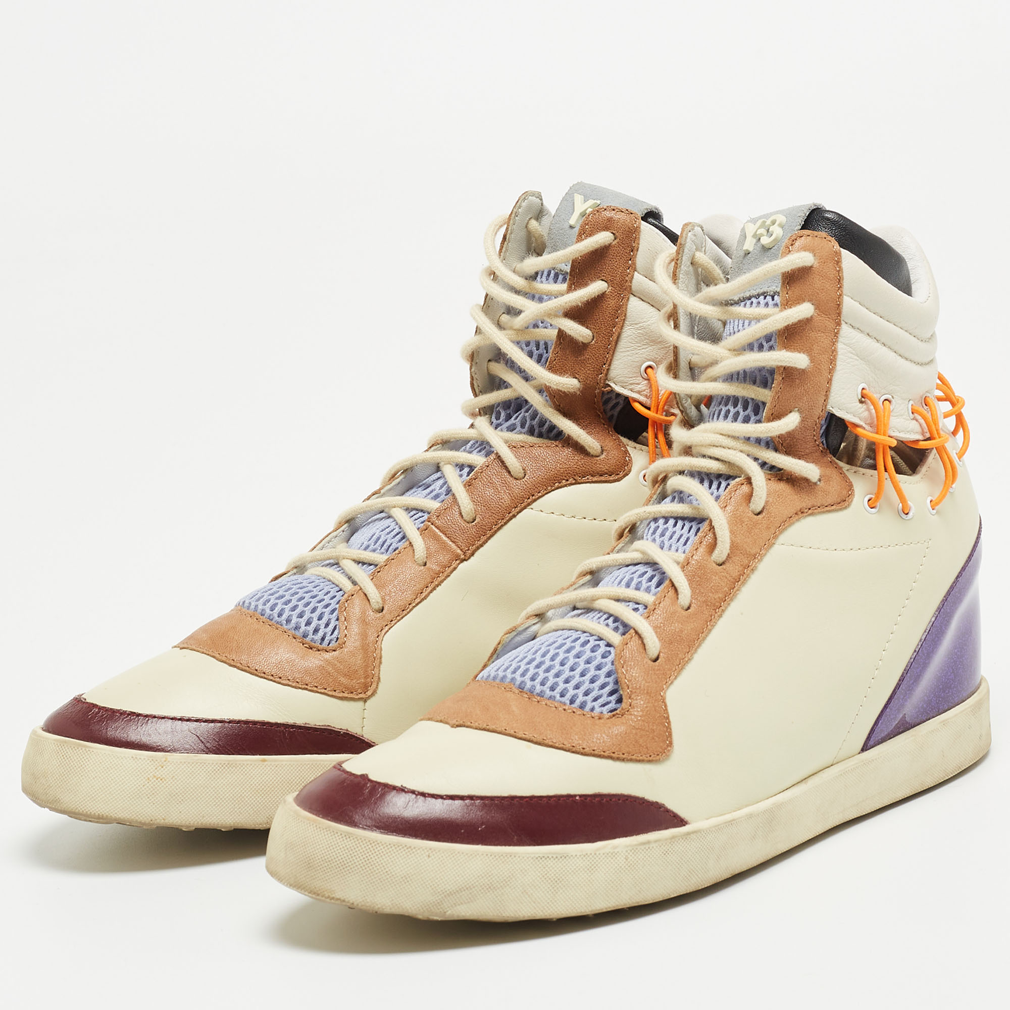 

Y3 x Adidas By Raf Simons Multicolor Leather High Top Sneakers Size