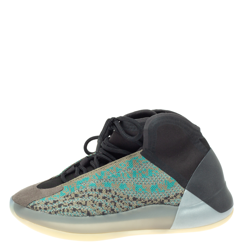 

Yeezy Teal Blue Primeknit/Suede YZY QNTM Basketball Sneakers Size  1/3