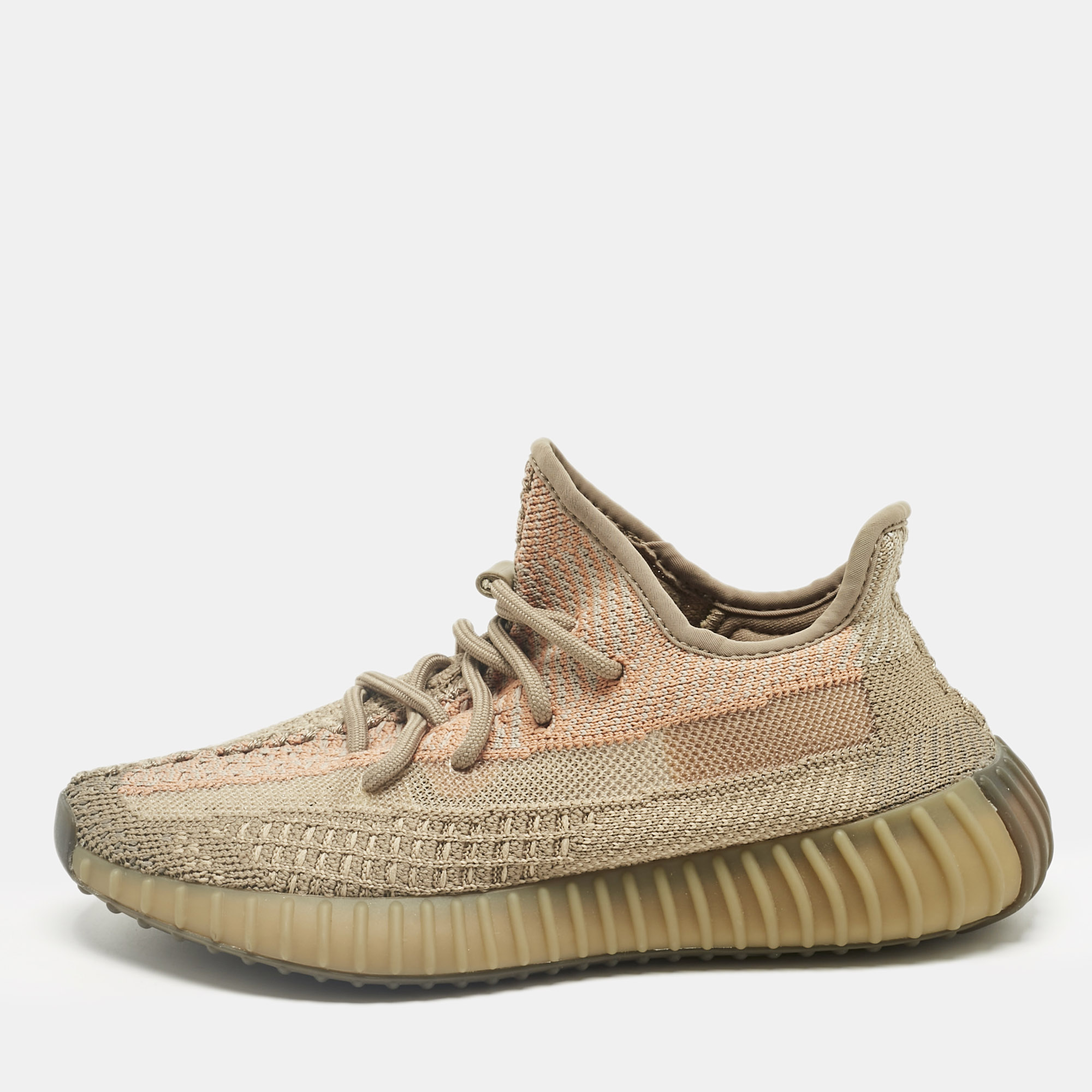 

Yeezy x Adidas Brown Knit Fabric Boost 350 V2 Sand Taupe Sneakers Size 36 2/3