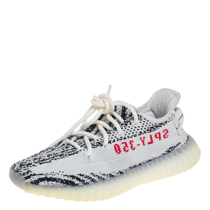 Click to view more detailed imagery on our partner's website Pre-owned Yeezy X Adidas White/black Cotton Knit Yeezy Boost 350 V2 Zebra Sneakers Size 37 1/3