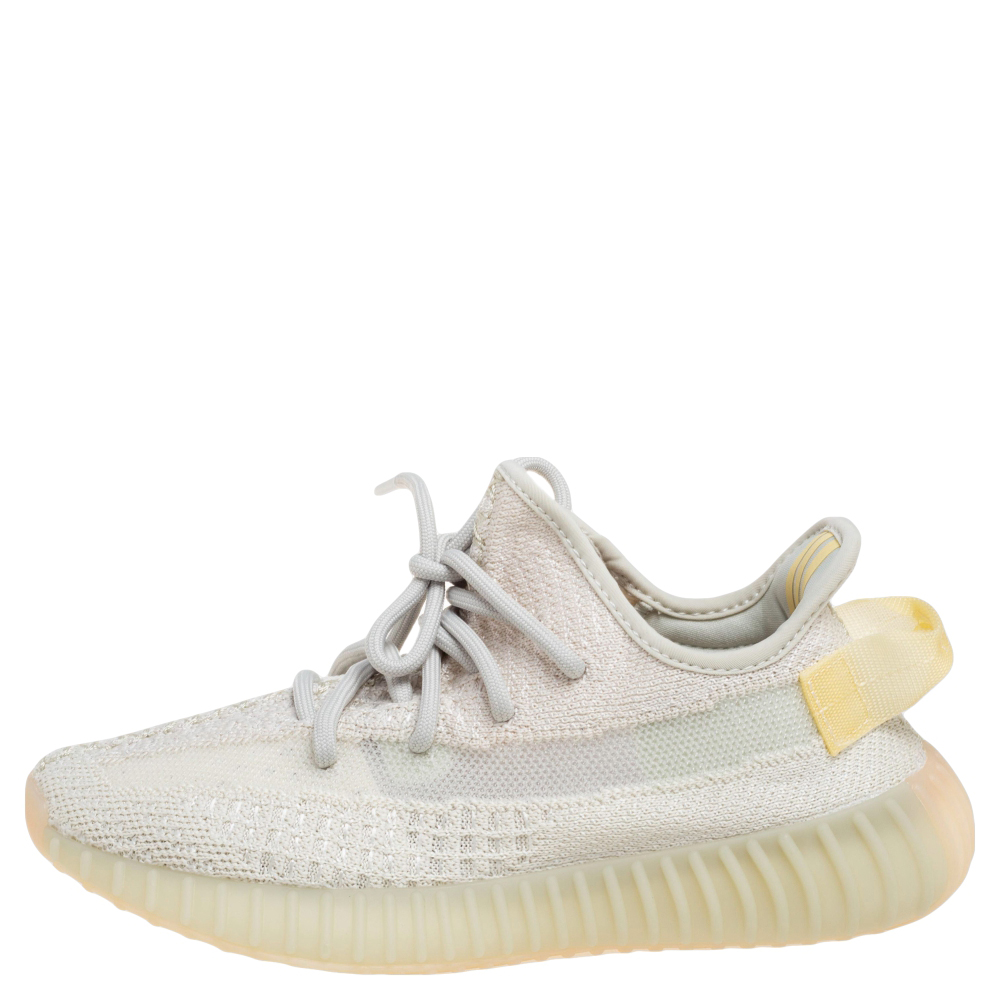 

Yeezy x Adidas Cream Knit Fabric Boost 350 V2 Light Sneakers Size