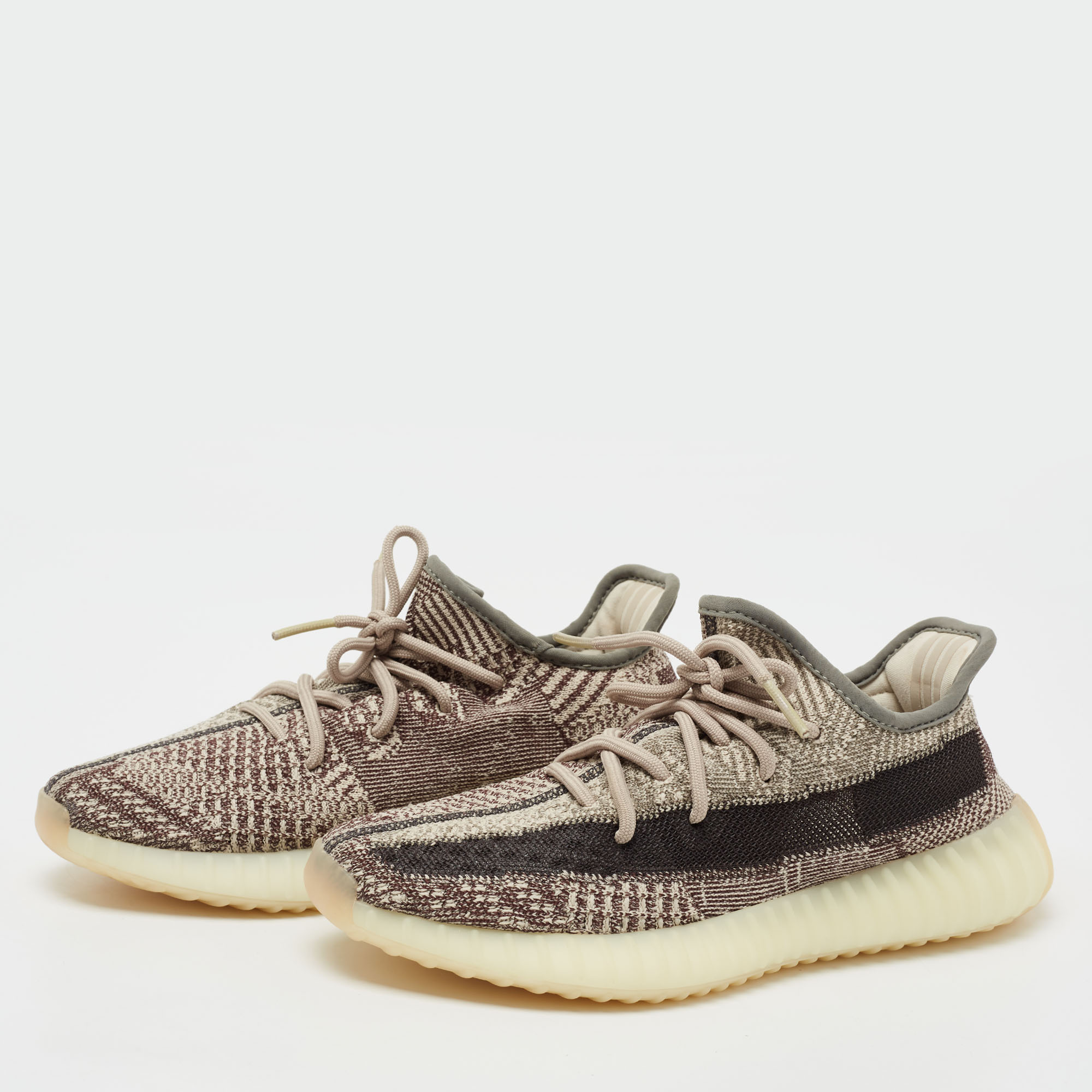 

Yeezy x Adidas Brown Knit Fabric Boost 350 V2 Zyon Low-Top Sneakers Size 39 1/3