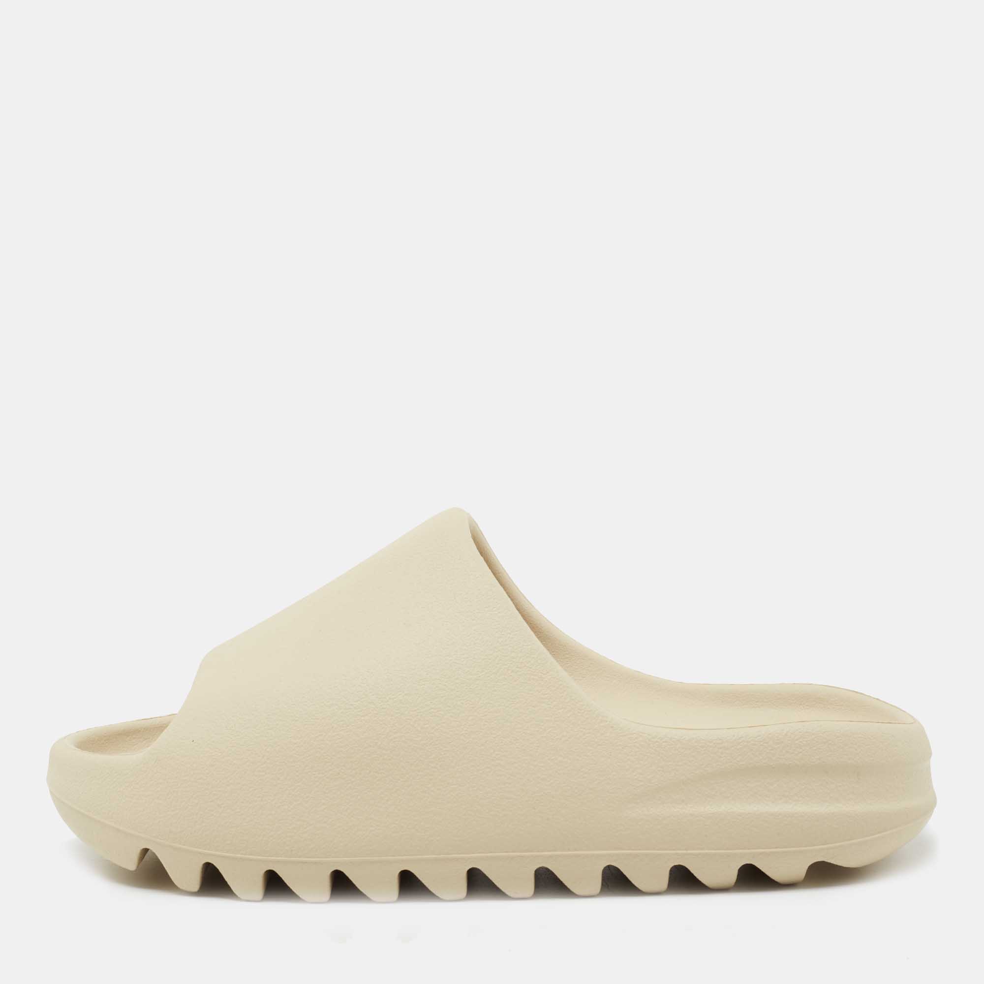Pre Owned Yeezy x Adidas Cream Rubber Bone Slides Size 38