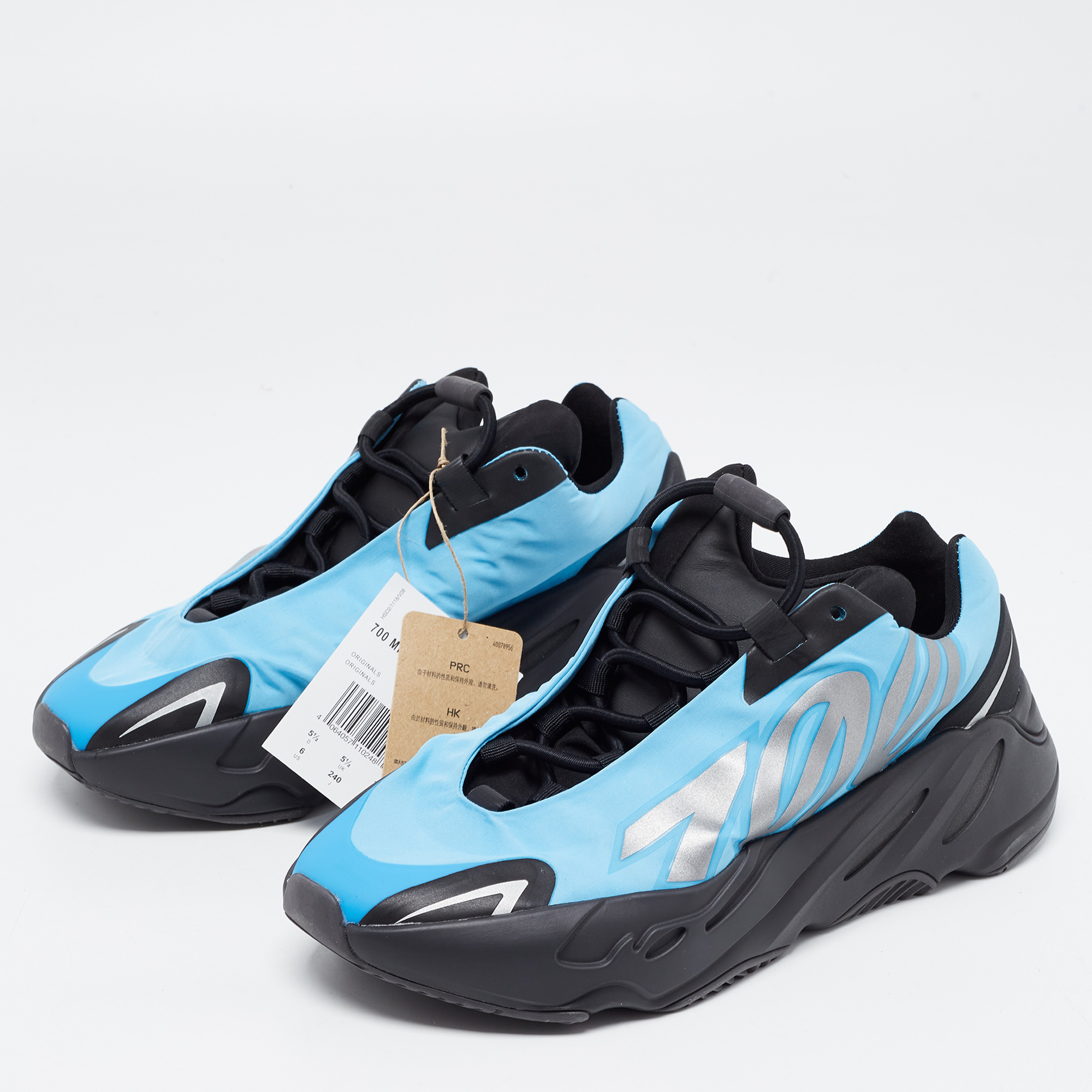 

Yeezy x Adidas Blue Nylon Boost 700 MNVN Bright Cyan Sneakers Size 38 2/3