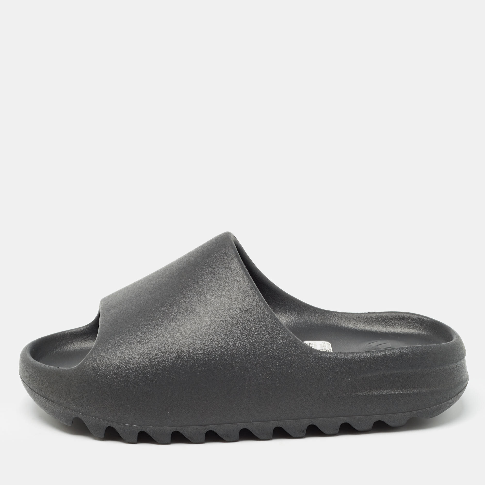 Yeezy x Adidas Black Rubber Onyx Flat Slides Size 40.5
