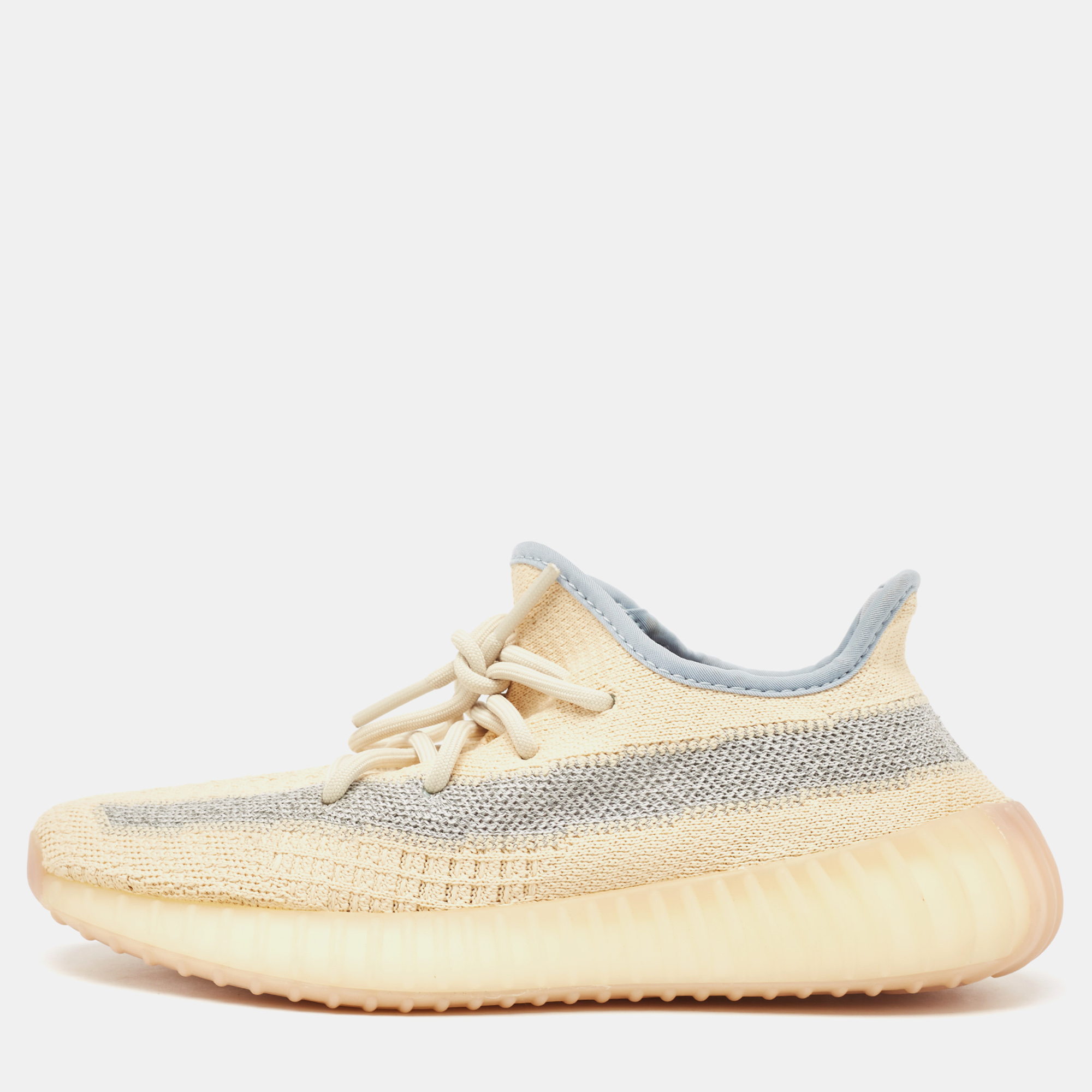 

Yeezy x Adidas Light Yellow Knit Fabric Boost 350 V2 Linen Sneakers Size 38