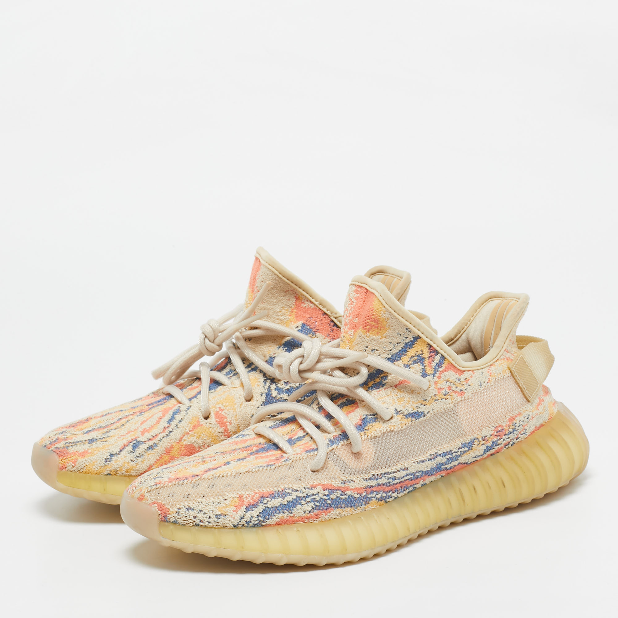 Yeezy x Adidas Multicolor Knit Fabric Boost 350 V2 Mx-Oat Sneakers Size 39 2/3 