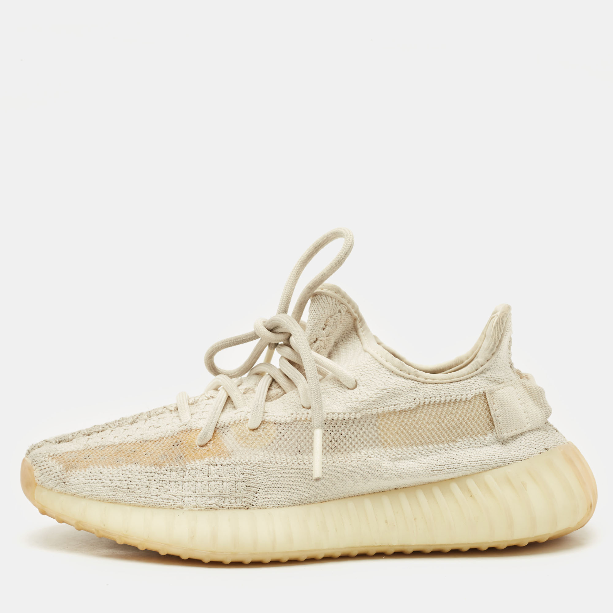 

Yeezy x Adidas Cream Knit Fabric Boost 350 V2 Synth Non Reflective Sneakers Size