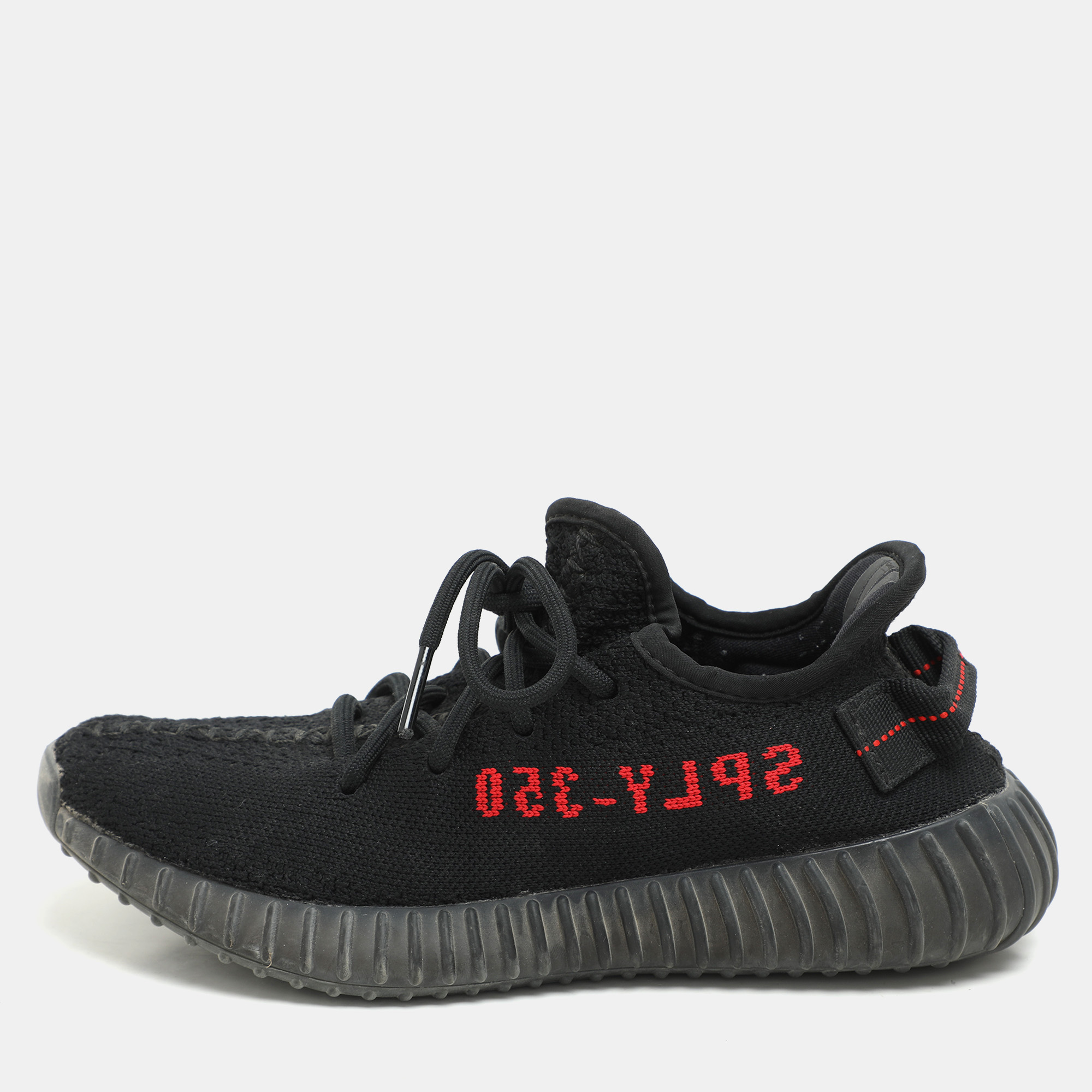 Yeezy x Adidas Black Fabric Boost 350 V2 Slate Core Sneakers Size 37 1/3