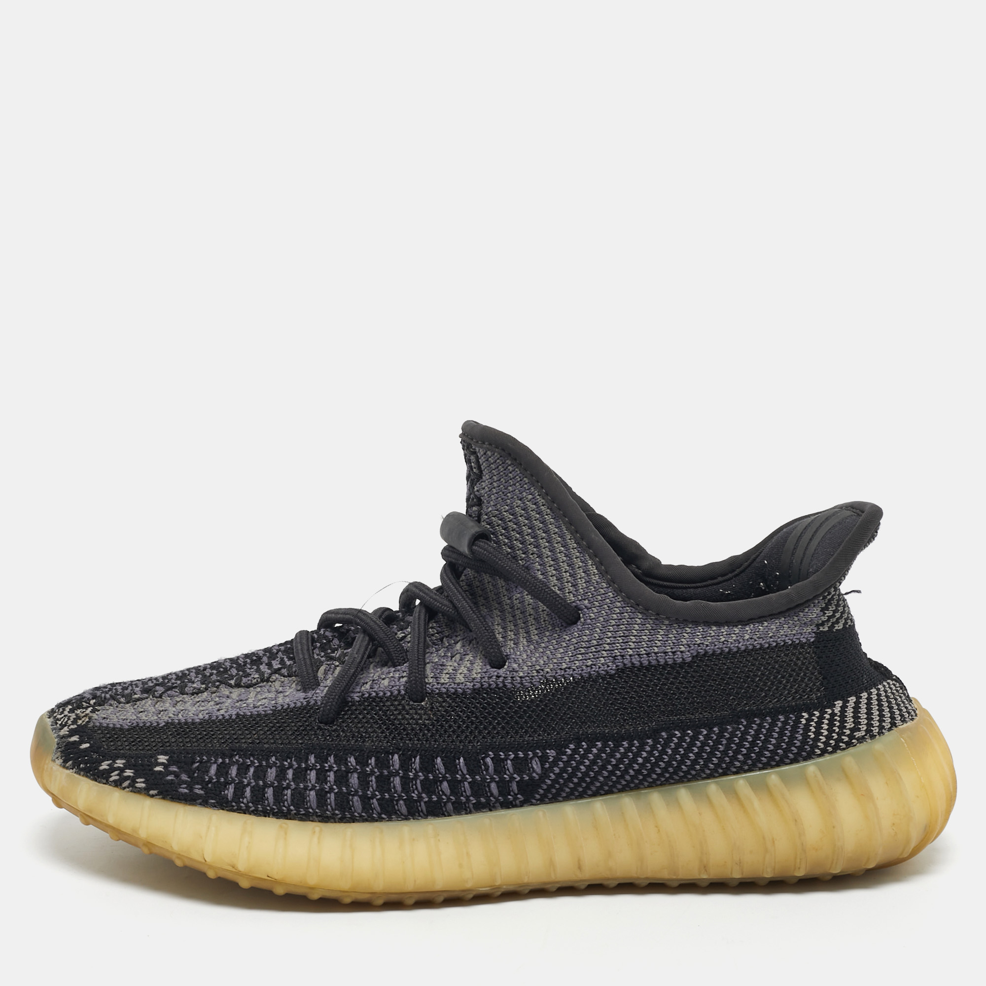 

Yeezy x Adidas Black/Grey Knit Fabric Boost 350 V2 Carbon Sneakers Size 39 1/3