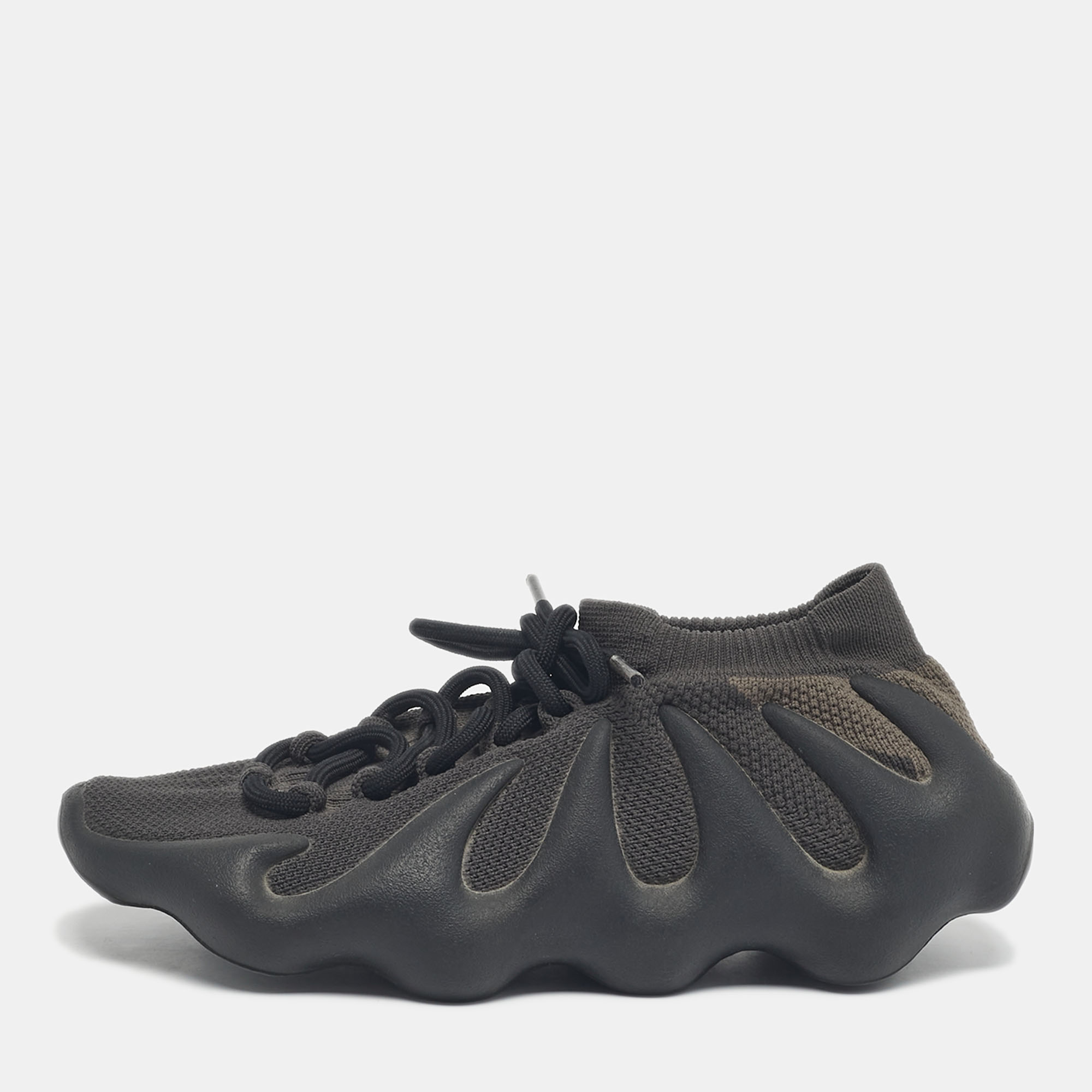 

Yeezy x Adidas Black/Brown Mesh and Rubber 450 Lace Up Sneakers Size