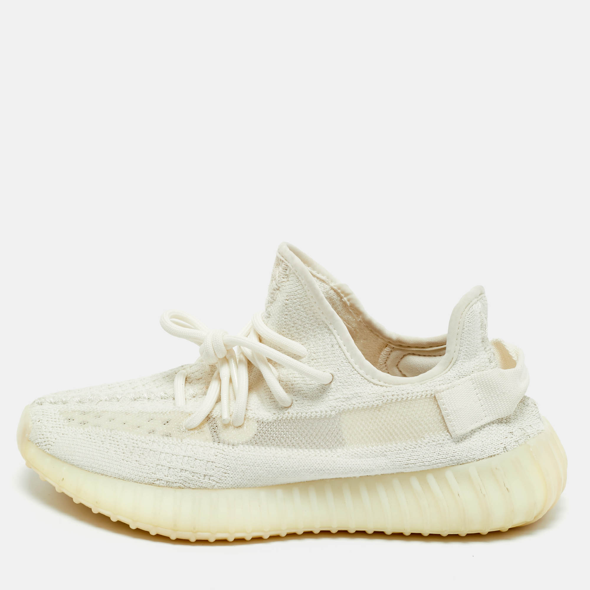 

Yeezy x Adidas White Knit Fabric Boost 350 V2 Bone Sneakers Size 38 2/3