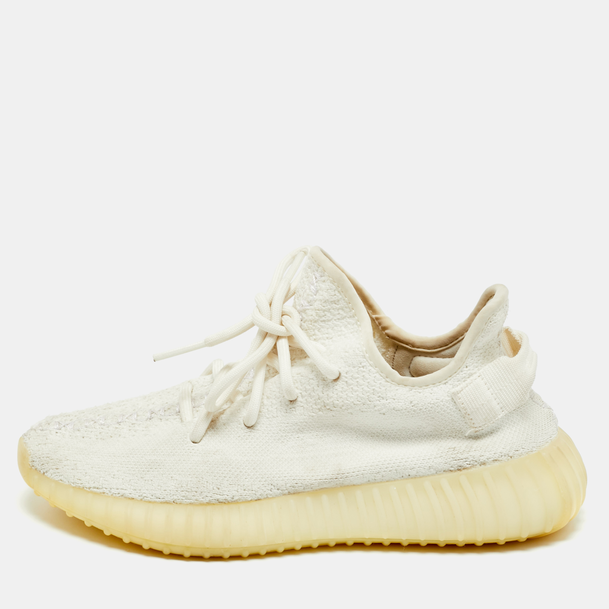 

Yeezy x Adidas Boost 350 V2 Size  White Knit Fabric Low Top Sneakers